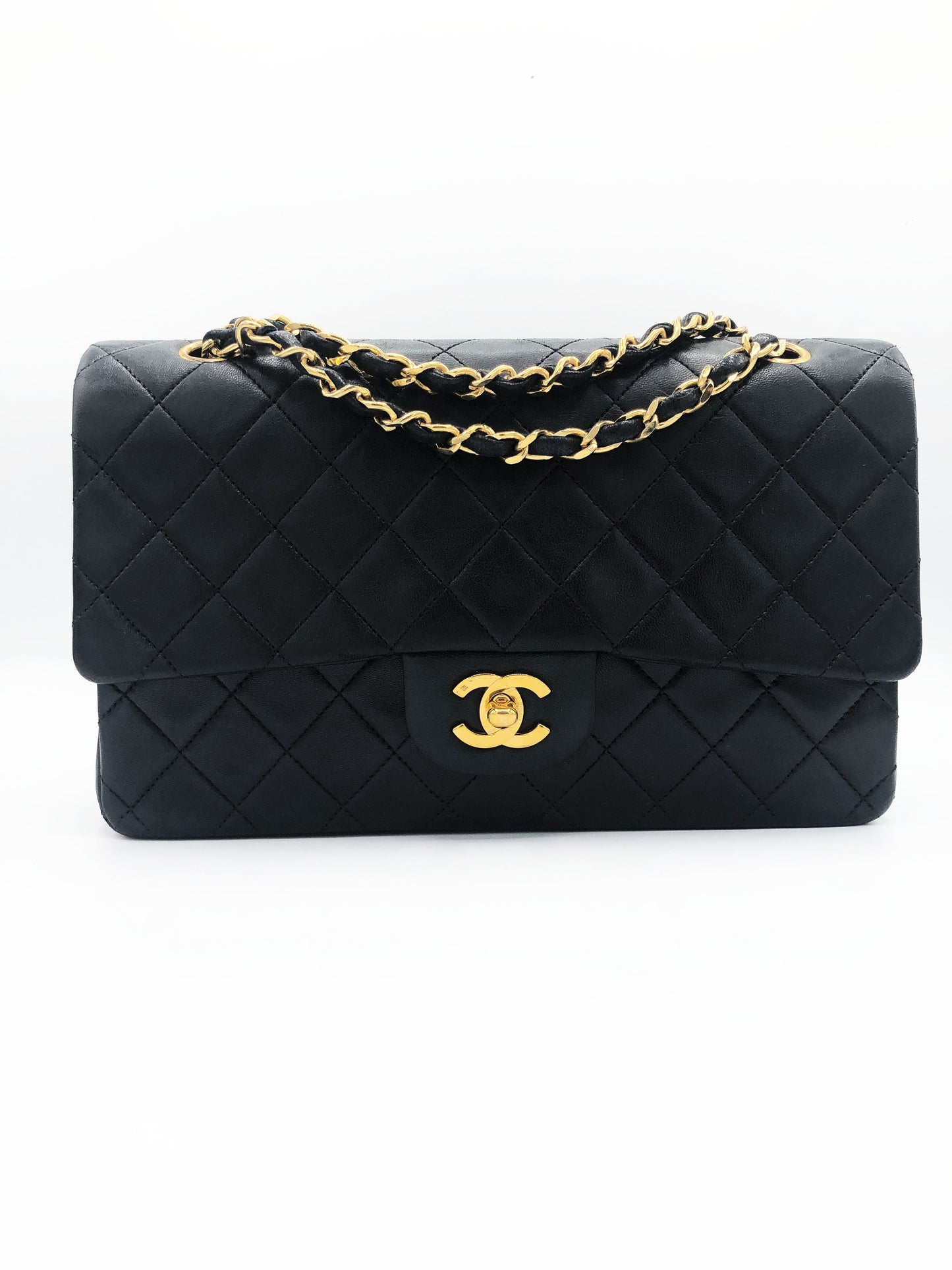 Sac Chanel Classique / Timeless 25 Vintage en cuir noir