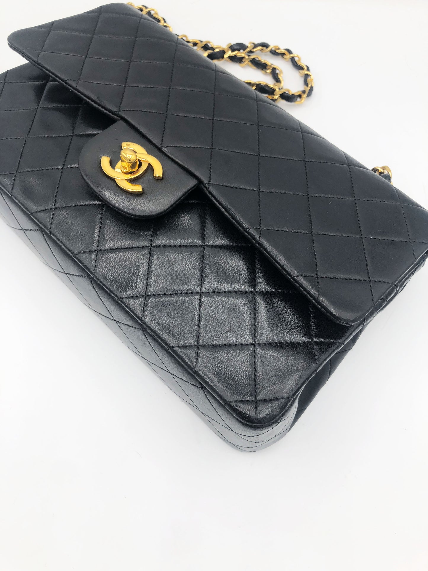 Sac Chanel Classique / Timeless 25 Vintage en cuir noir