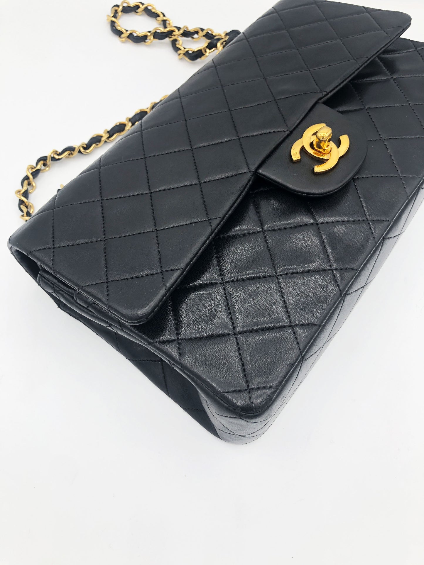 Sac Chanel Classique / Timeless 25 Vintage en cuir noir