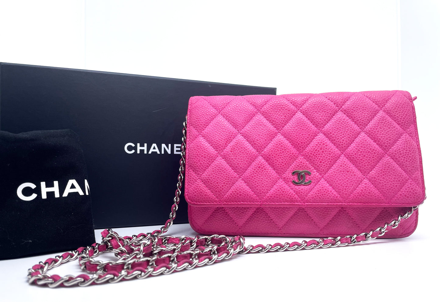 Sac à main Wallet on Chain Chanel Cuir Caviar Rose - Soline