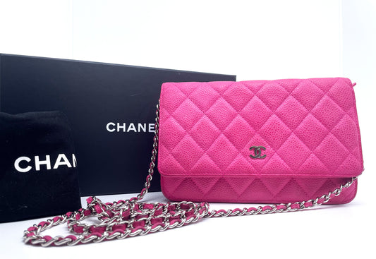 Sac à main Wallet on Chain Chanel Cuir Caviar Rose - Soline