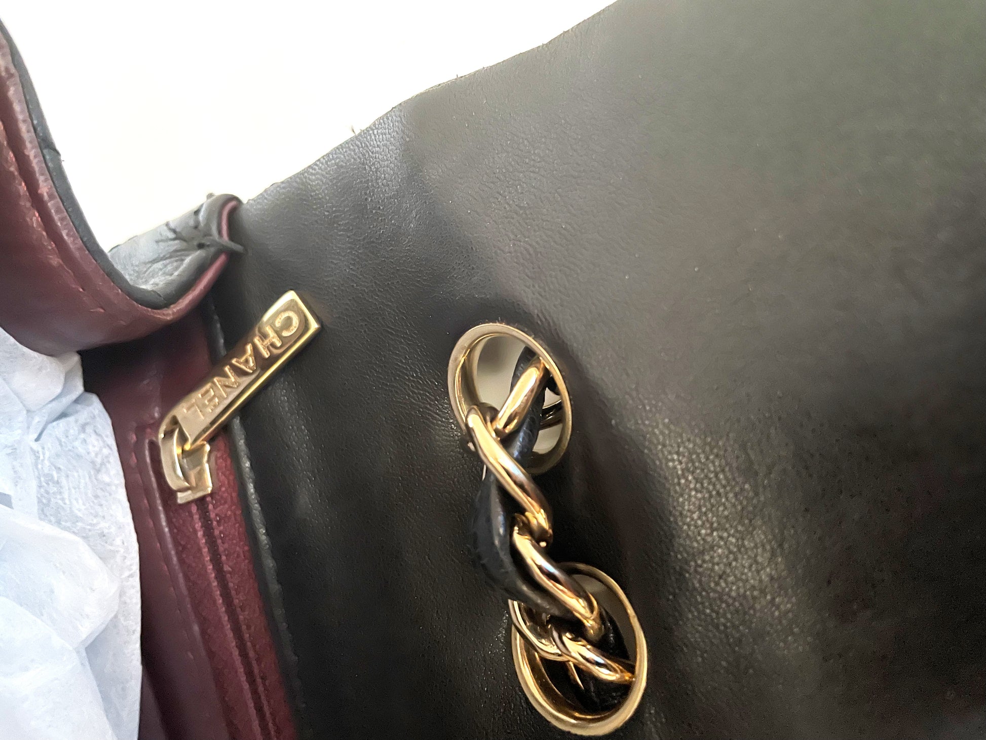 Sac à main rabat chanel Jumbo single flap en cuir noir d'agneau - Soline