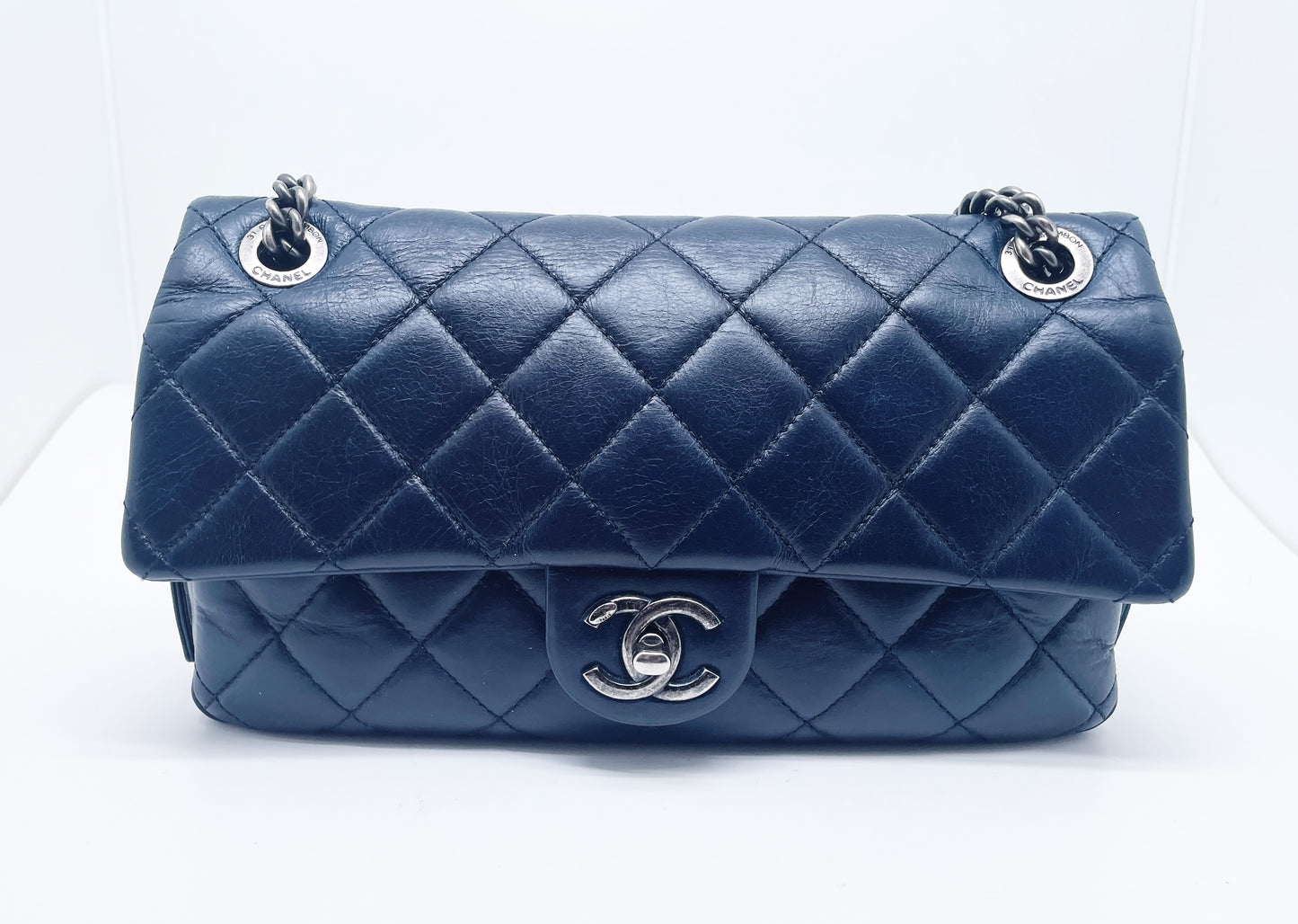 Super Sac Chanel Timeless en cuir d'agneau bleu - Soline