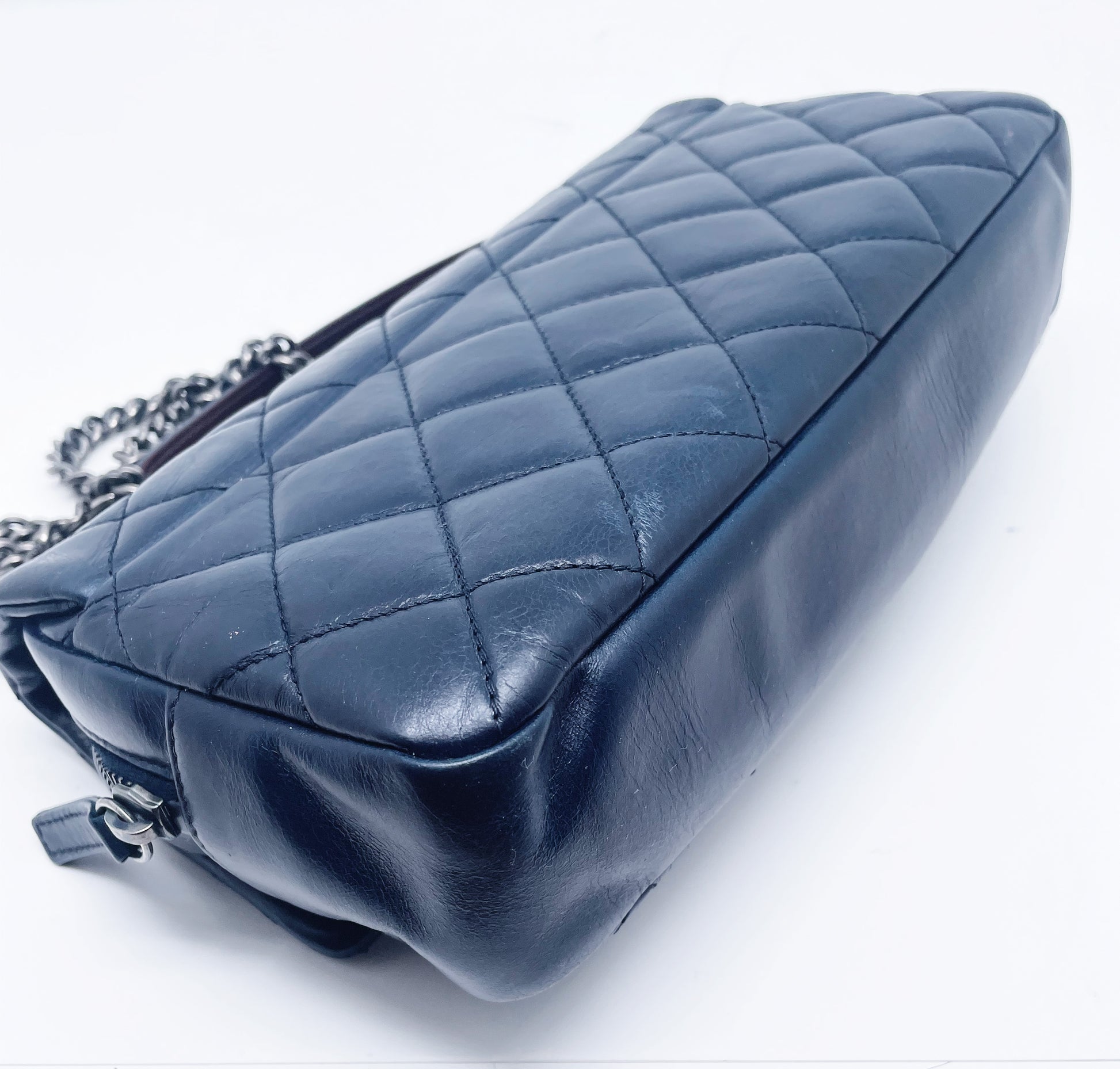 Super Sac Chanel Timeless en cuir d'agneau bleu - Soline
