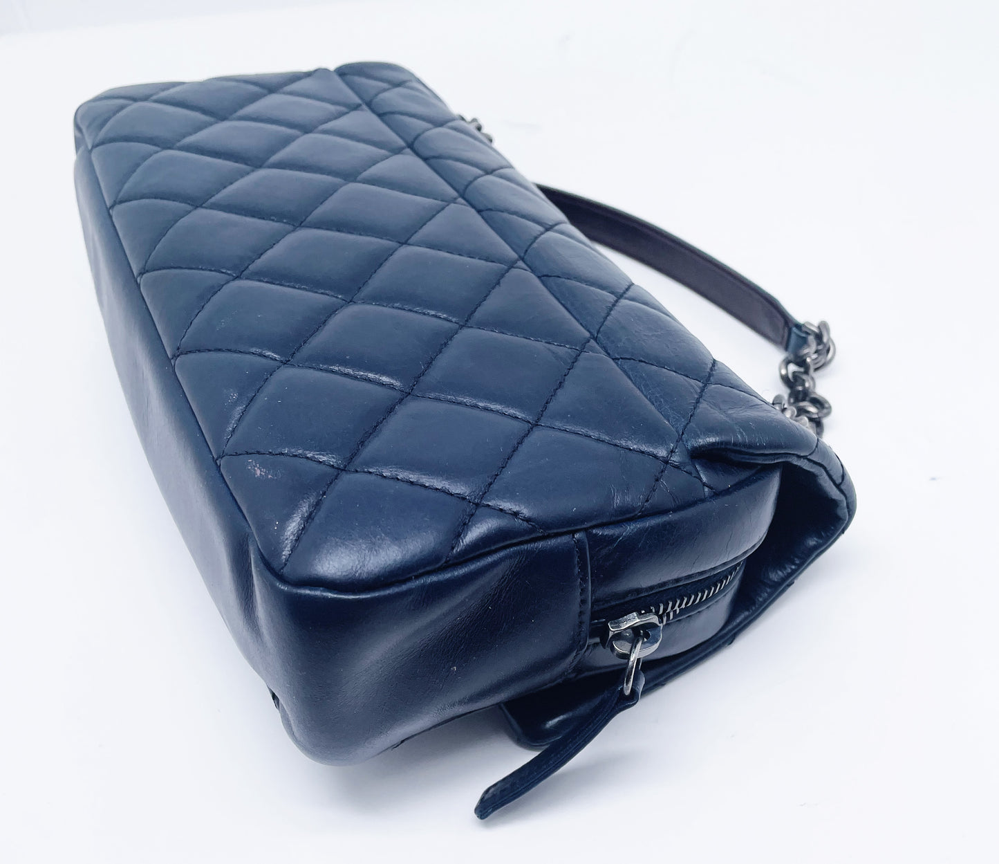 Super Sac Chanel Timeless en cuir d'agneau bleu - Soline