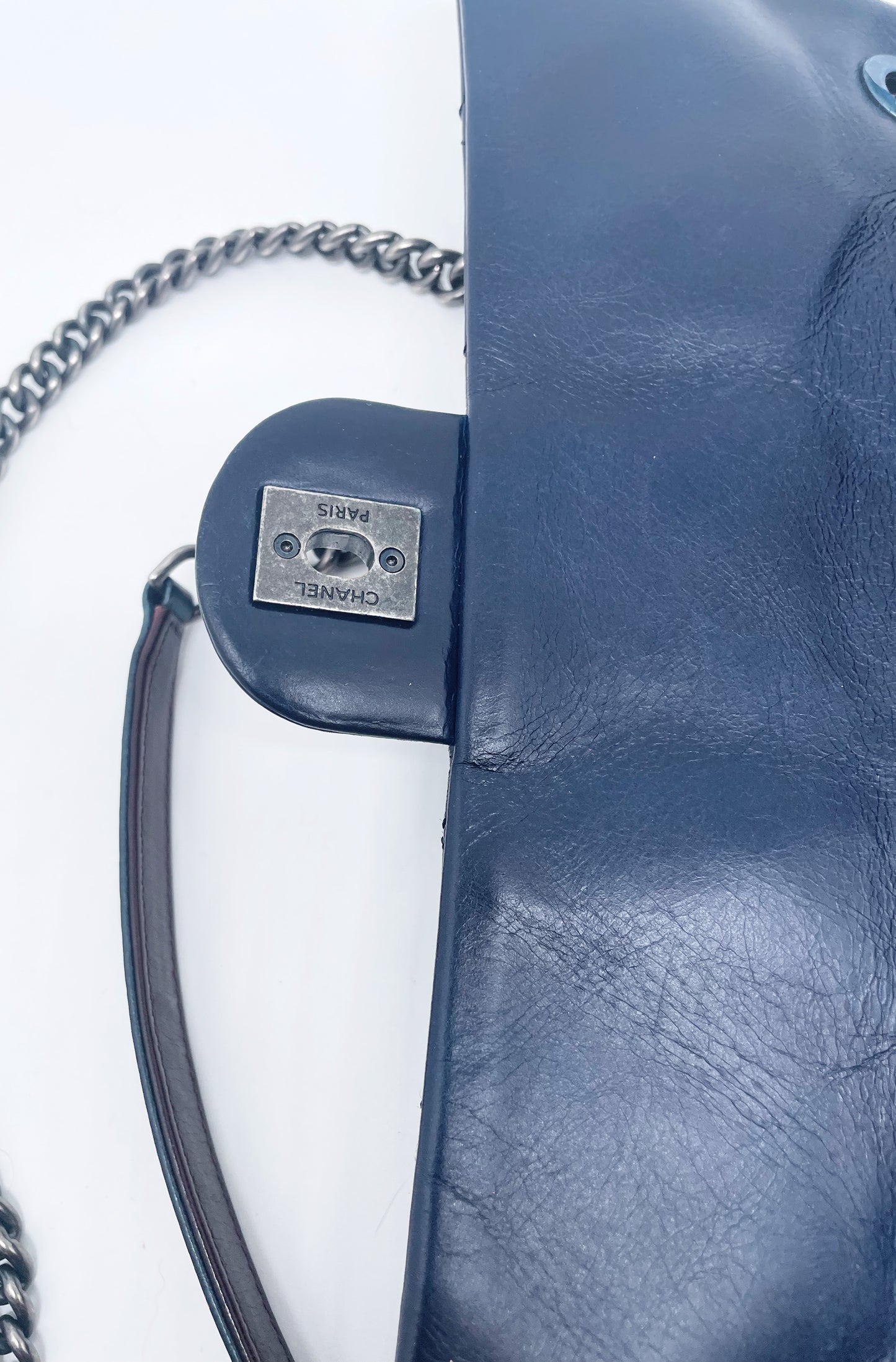 Super Sac Chanel Timeless en cuir d'agneau bleu - Soline