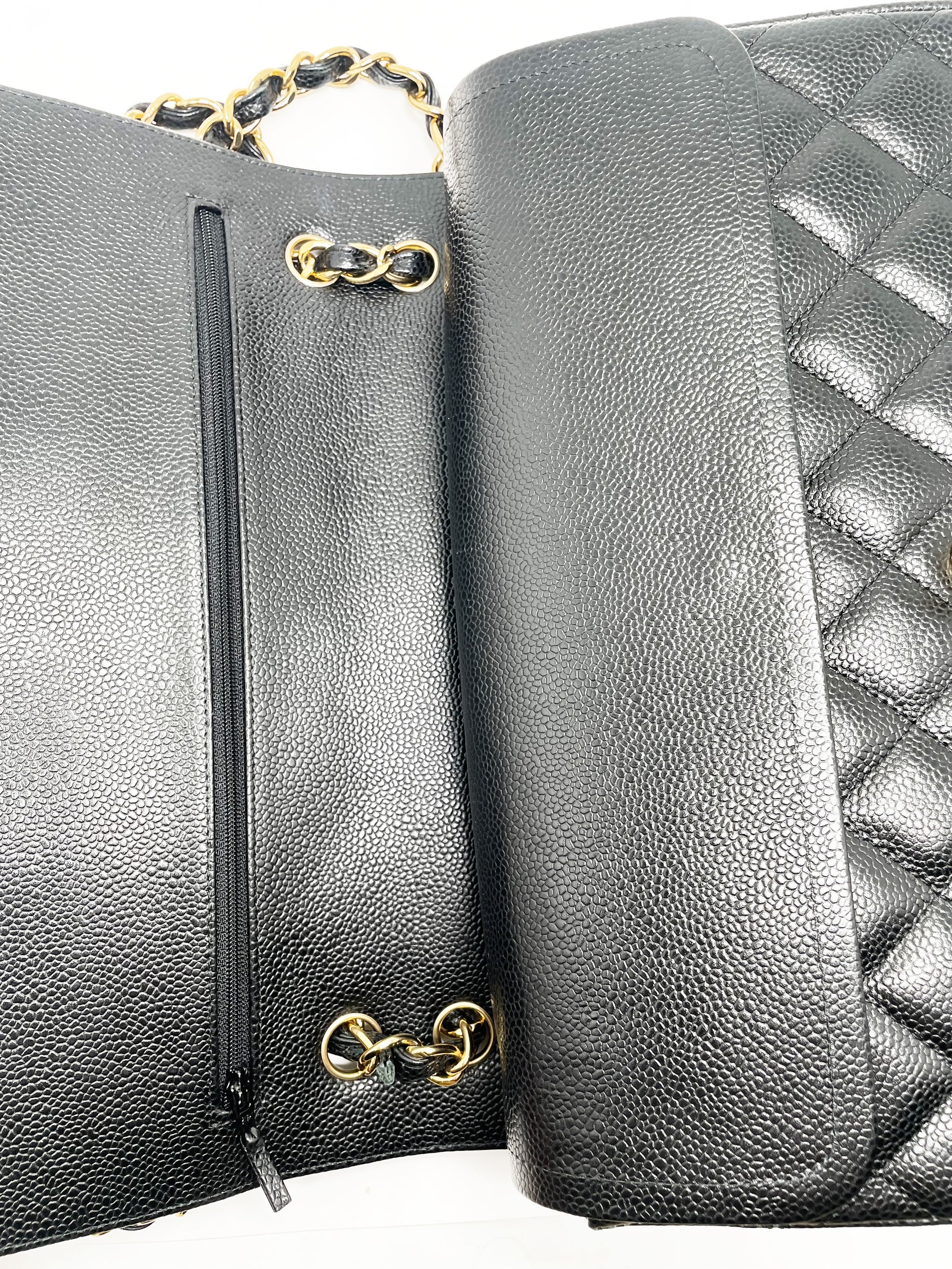 cuir graine chanel noir