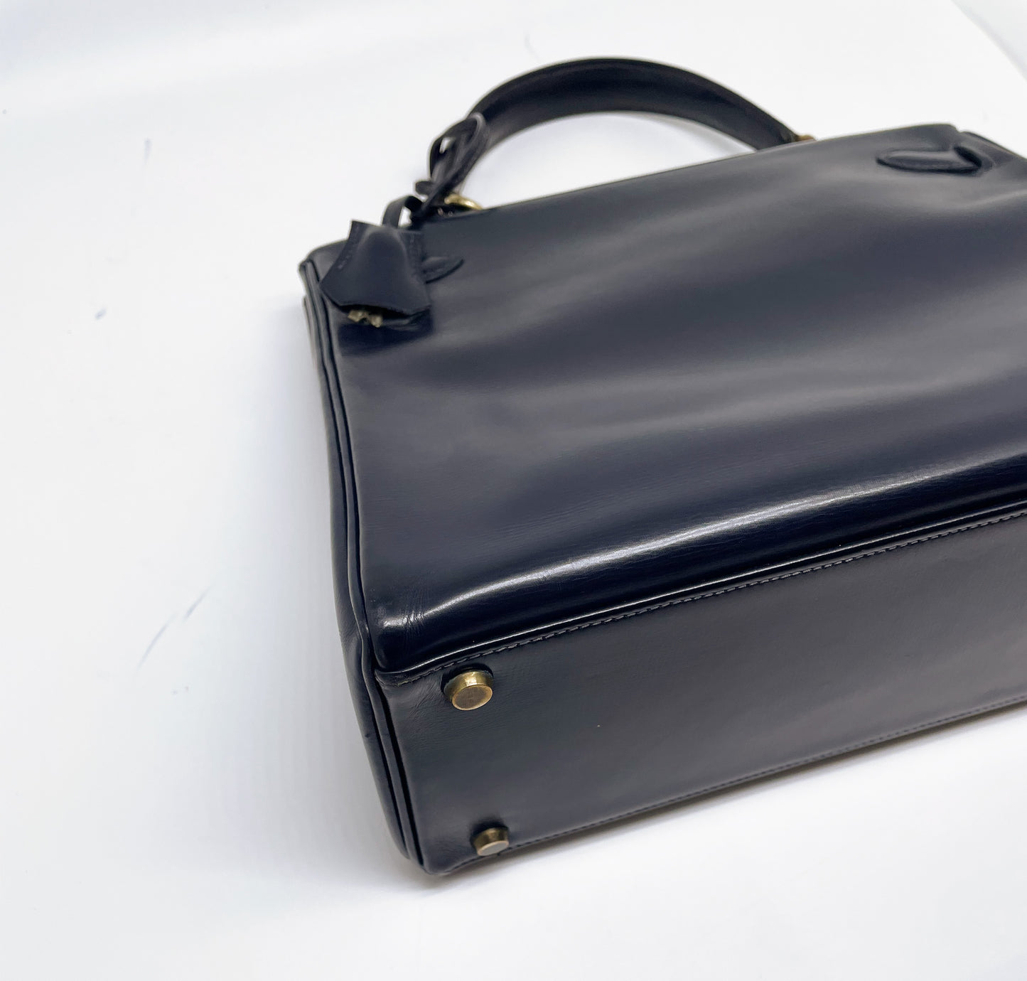Sac à main Hermès Kelly 28 cm en Box Bleu - Soline