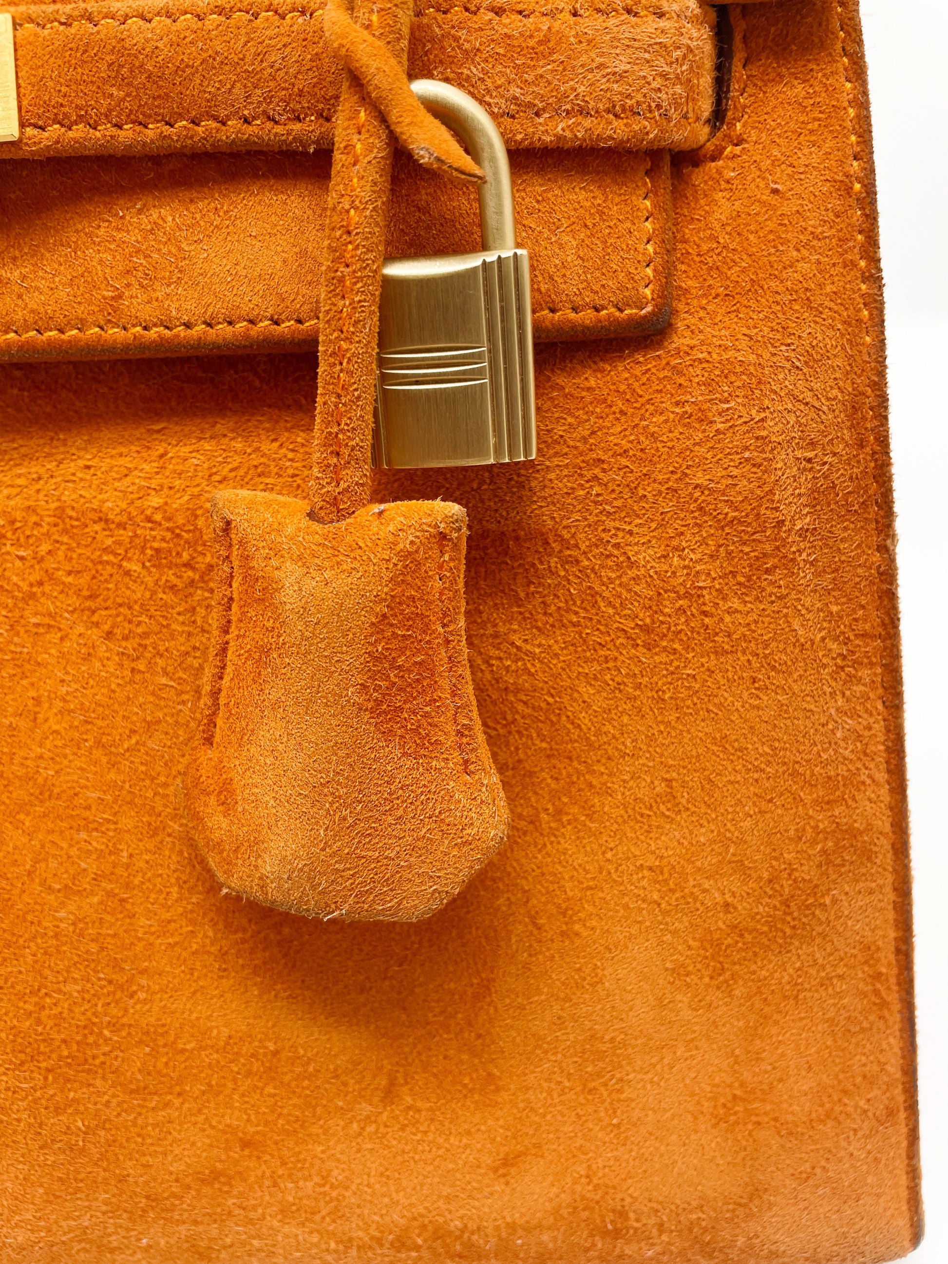 Sac à main Hermès Kelly 25 cm en veau Doblis Orange H - Soline