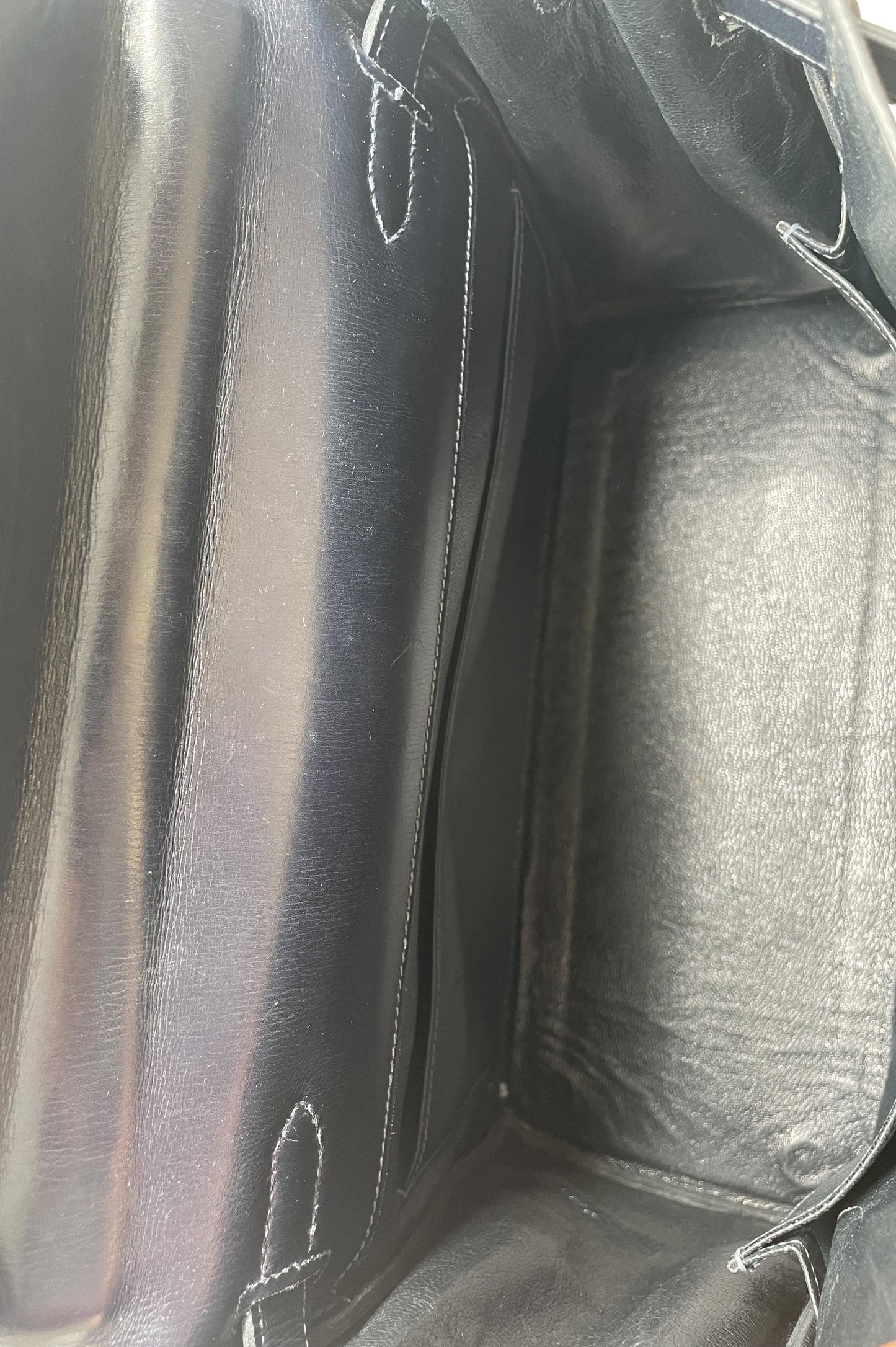 Sac à main Hermès Kelly 28 cm en Box Bleu - Soline
