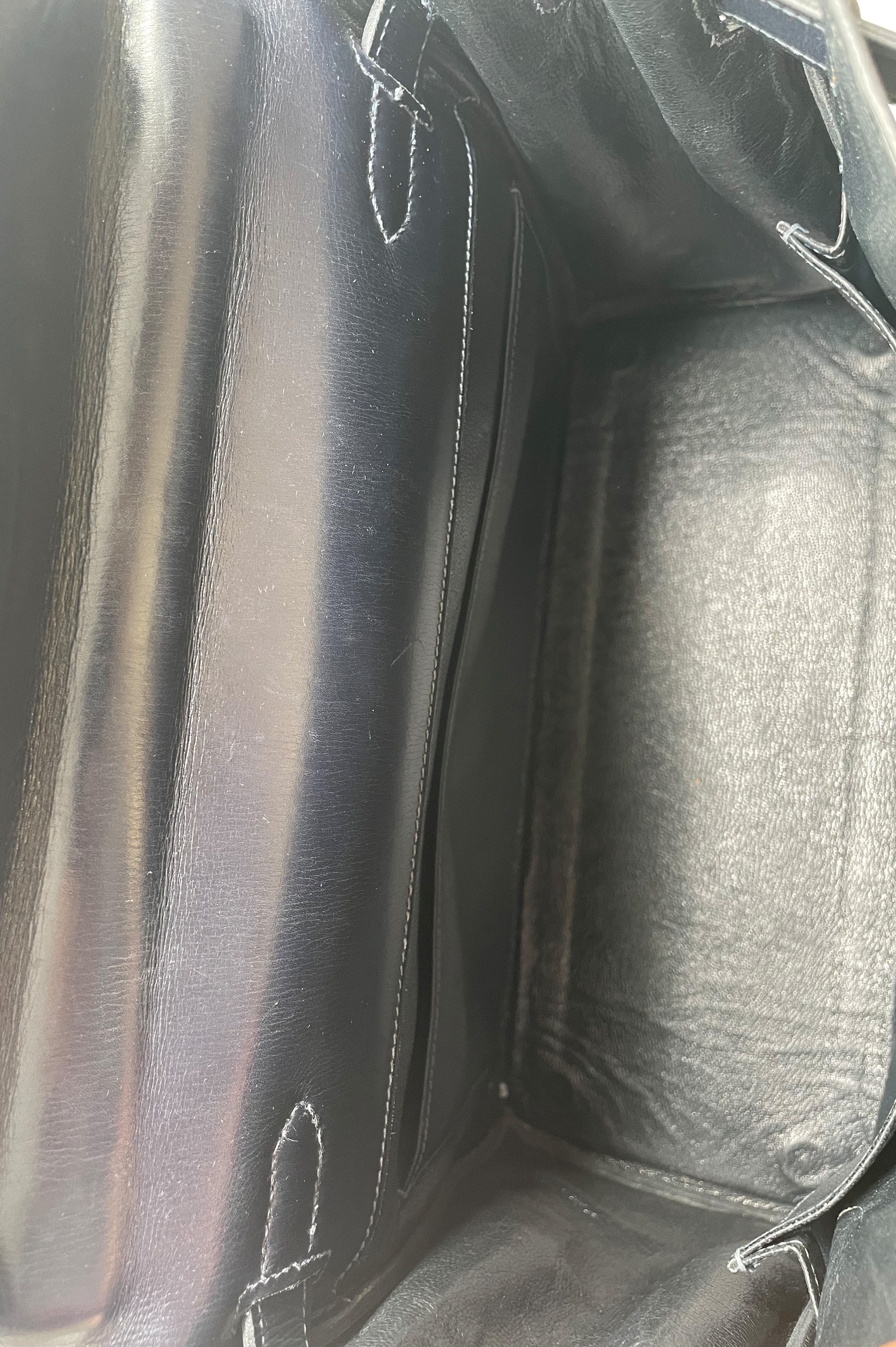 Sac à main Hermès Kelly 28 cm en Box Bleu - Soline