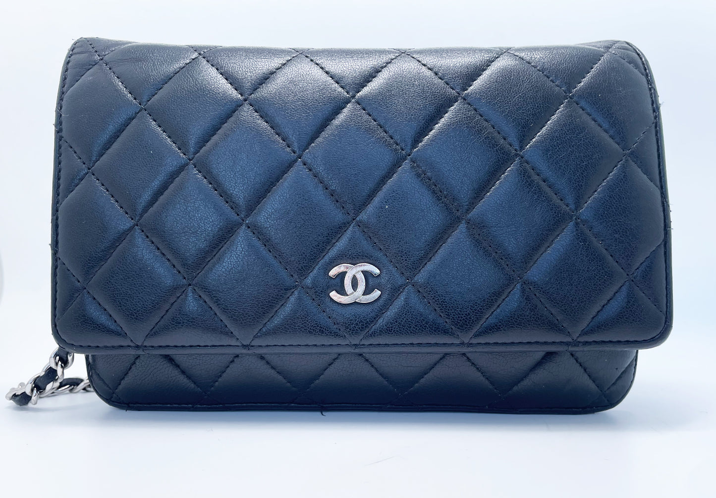 Sac Chanel bandoulière wallet on chain (woc) en cuir noir - Soline