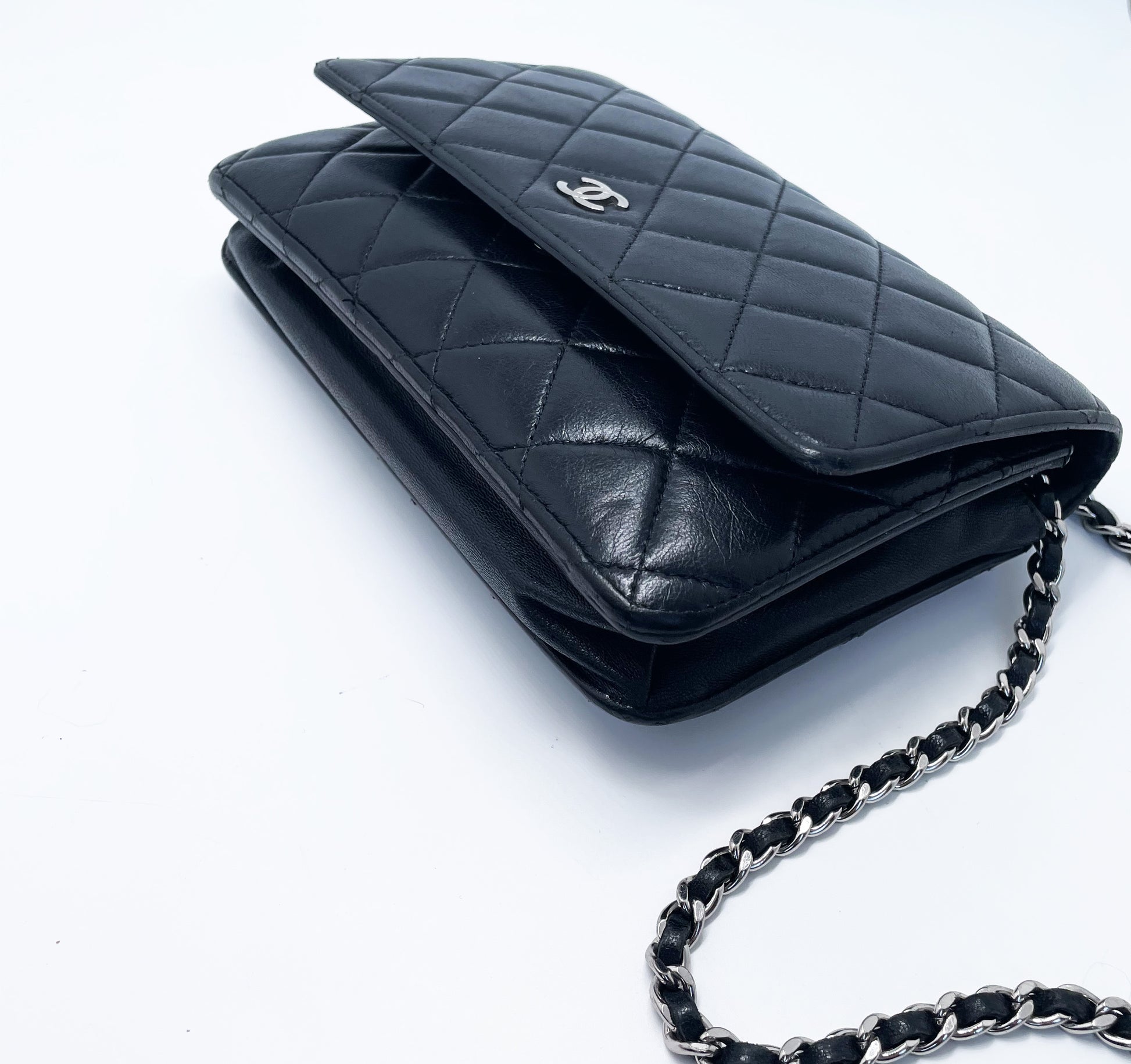Sac Chanel bandoulière wallet on chain (woc) en cuir noir - Soline