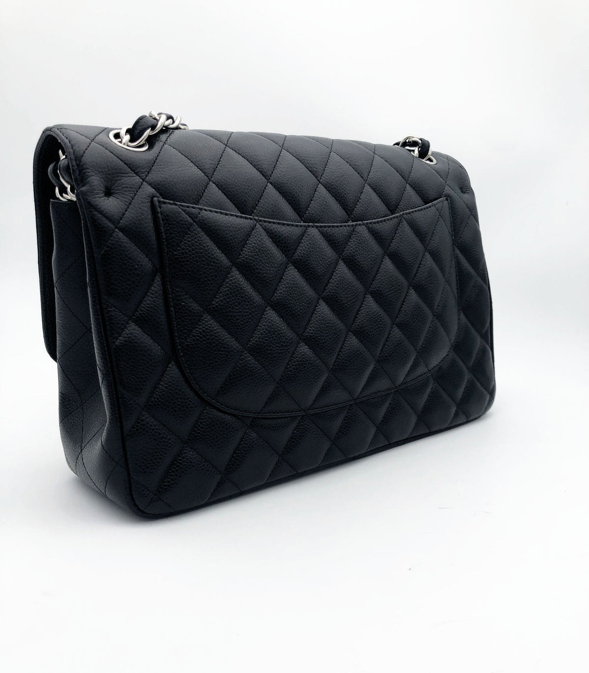 Chanel sac à bandoulière timeless / classique jumbo noir cuir caviar - Soline