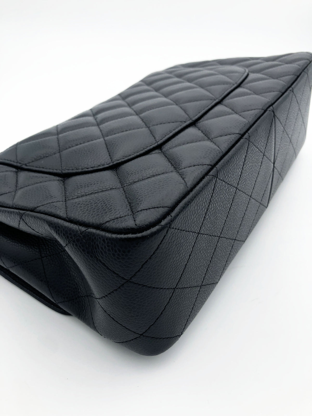 Chanel sac à bandoulière timeless / classique jumbo noir cuir caviar - Soline