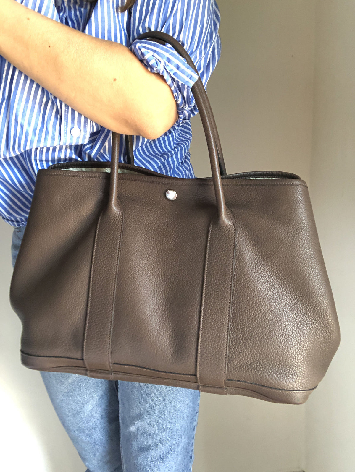 Sac à main Hermès Garden Party 36 Negonda marron - Soline