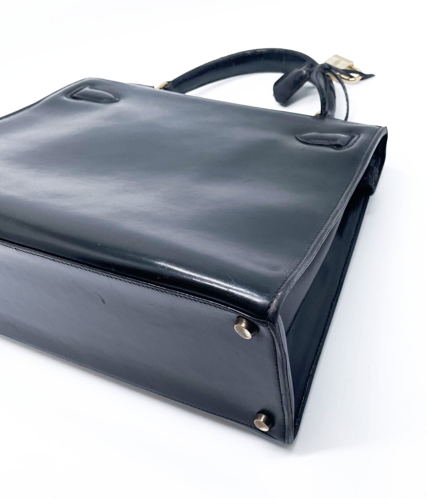 Sac à Main Hermès Kelly 28 en Cuir box noir sellier - Soline