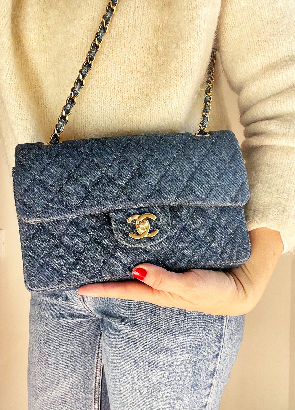Sac Chanel Femme en Denim Timeless / Classique - Soline