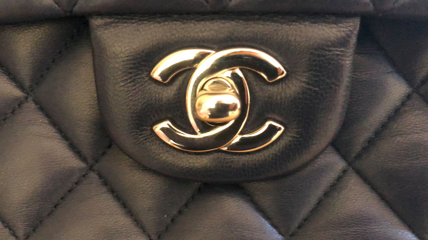 SAC CLASSIQUE AGNEAU BLEU MARINE - Soline