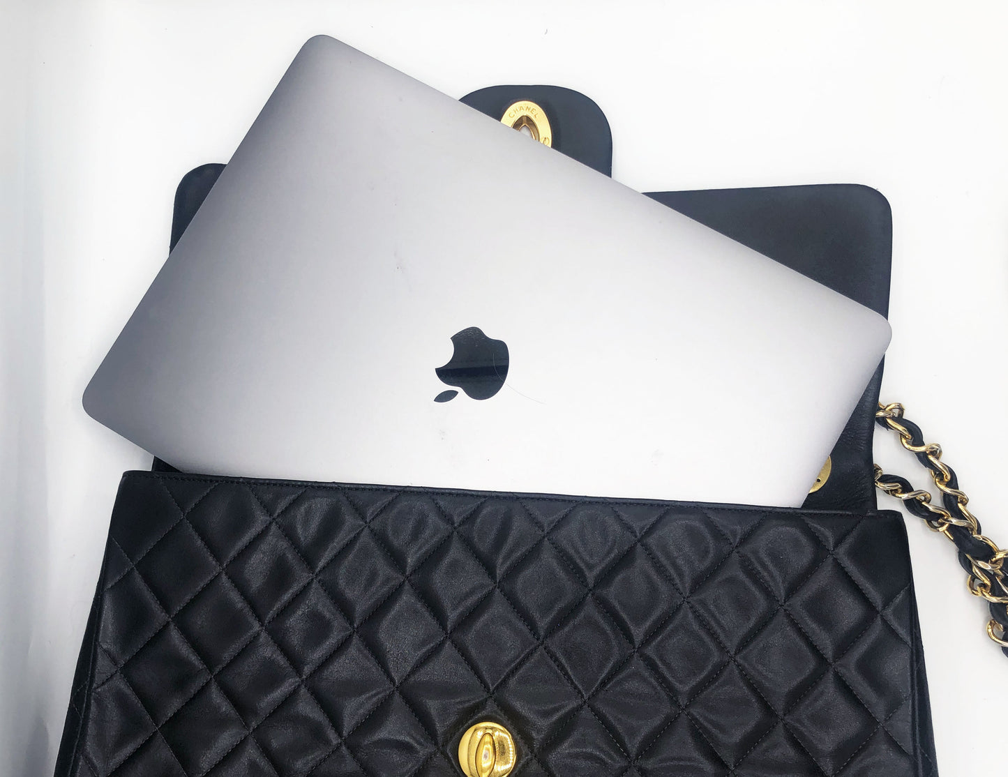 Sac Maxi Jumbo Timeless en cuir noir lisse - Soline