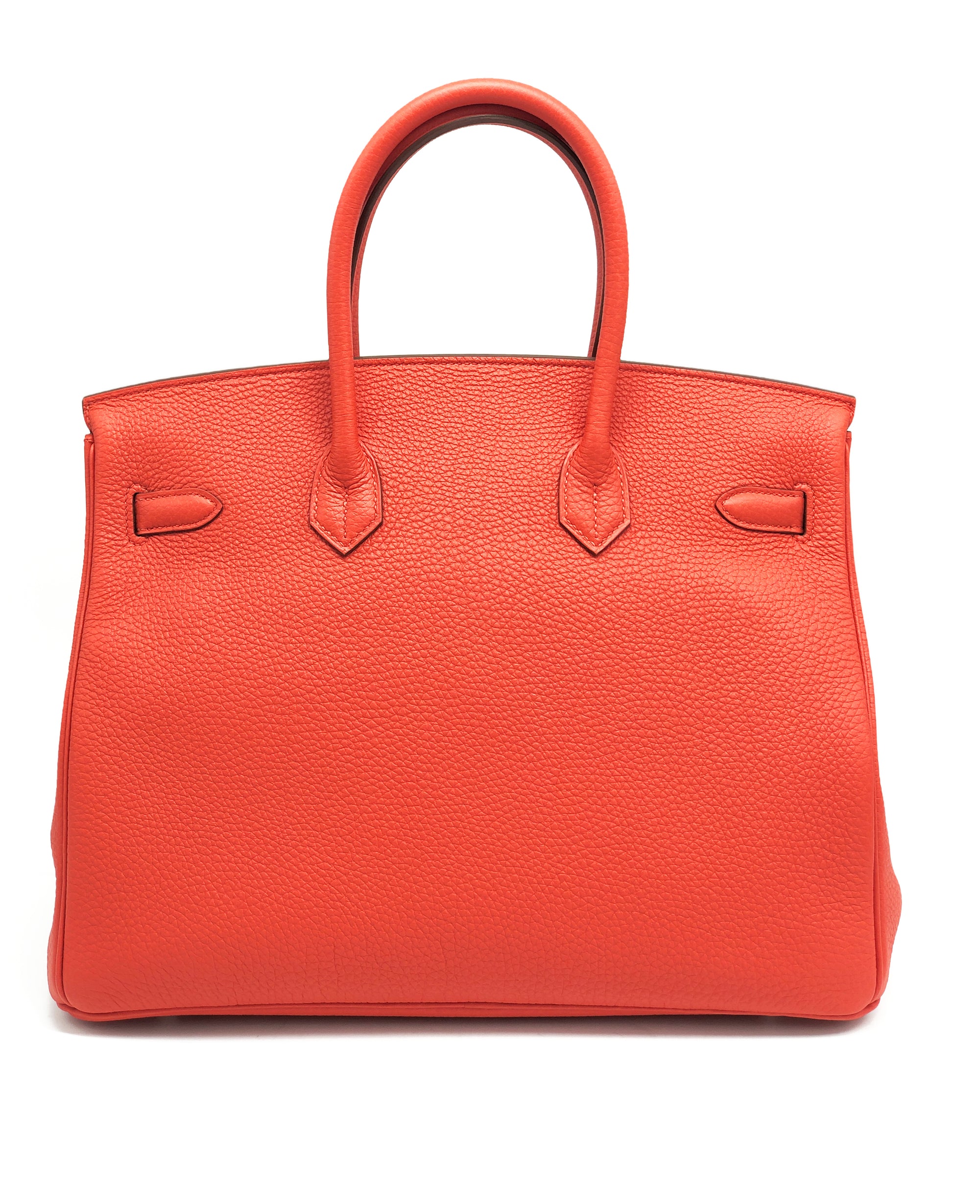 Superb Hermes Birkin bag 35 cm in capucine red Togo leather New - Soline