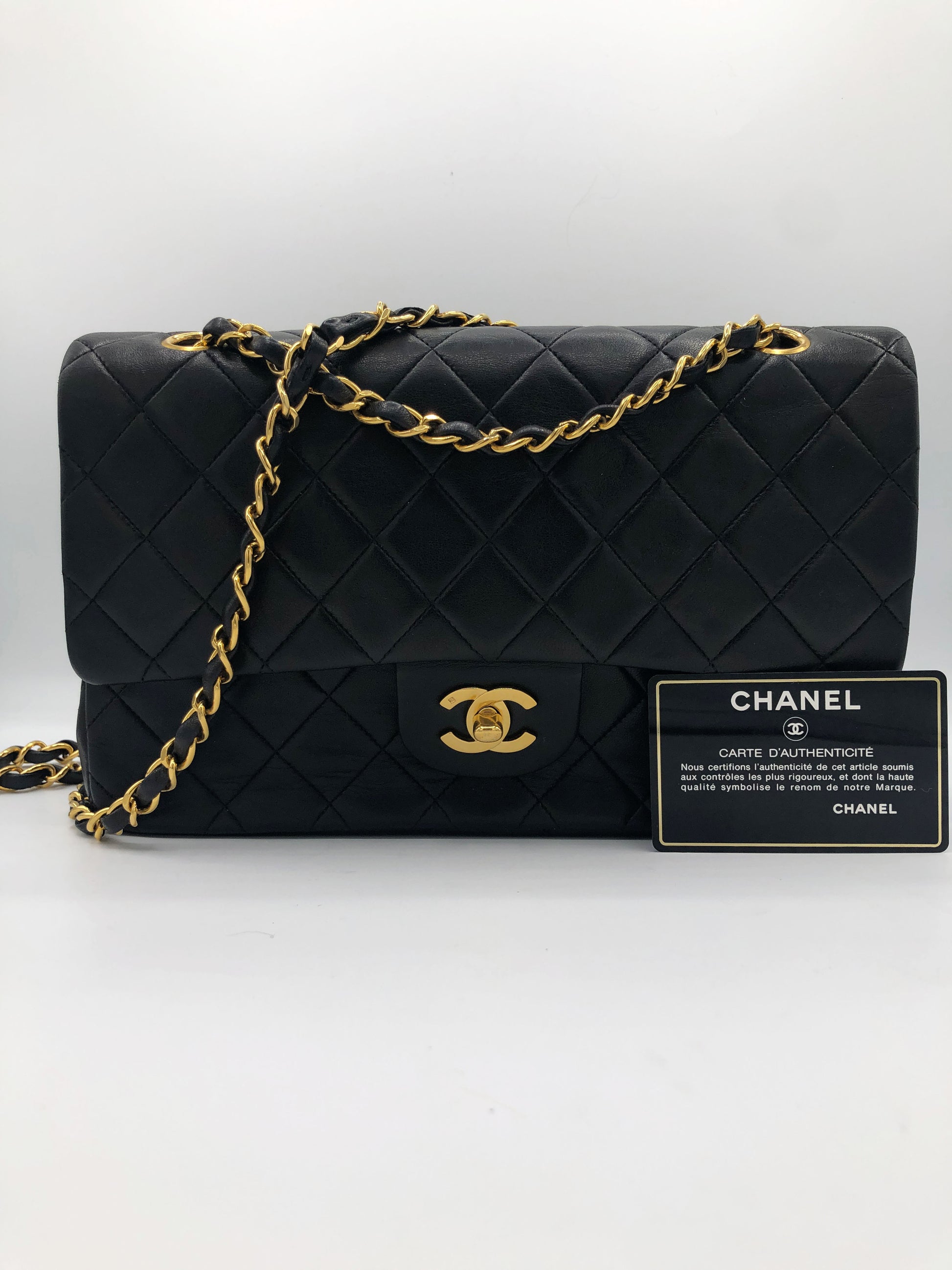 SAC CHANEL BANDOULIERE TIMELESS / CLASSIQUE AGNEAU NOIR