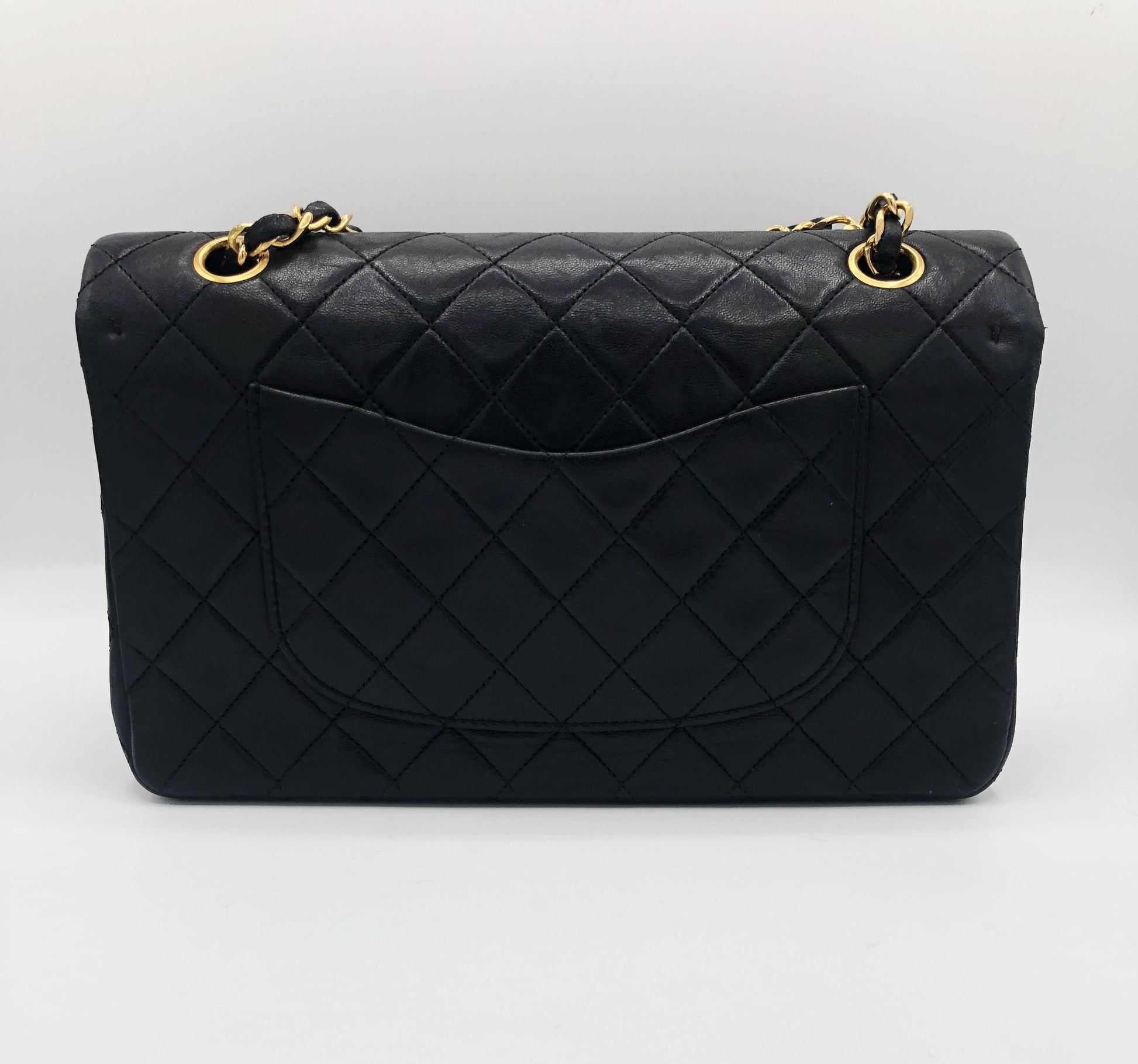 Sac Chanel Classique / Timeless 25 Vintage en cuir noir