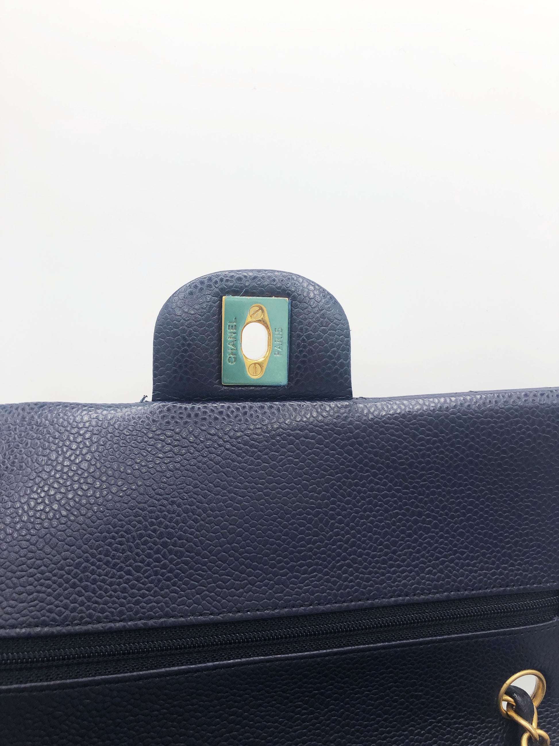 CHANEL- SAC CLASSIQUE 11.12 CAVIAR BLEU