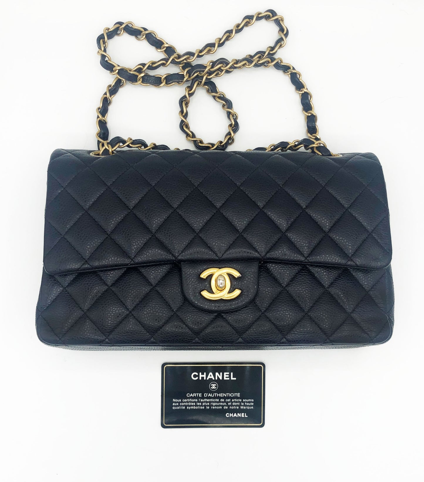 CHANEL- SAC CLASSIQUE 11.12 CAVIAR BLEU