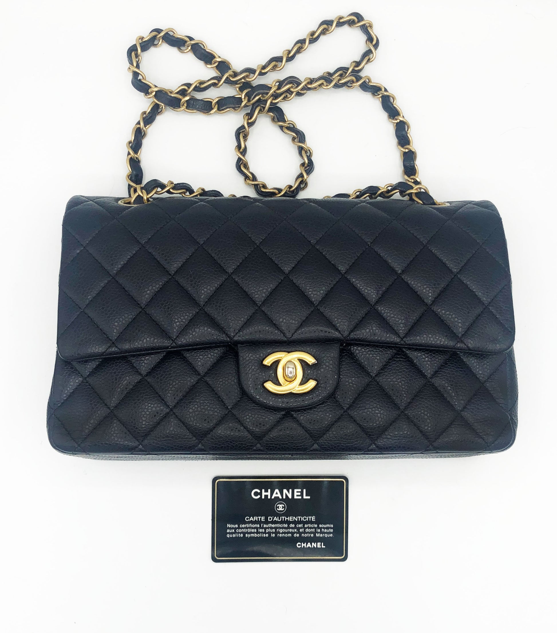 CHANEL- SAC CLASSIQUE 11.12 CAVIAR BLEU
