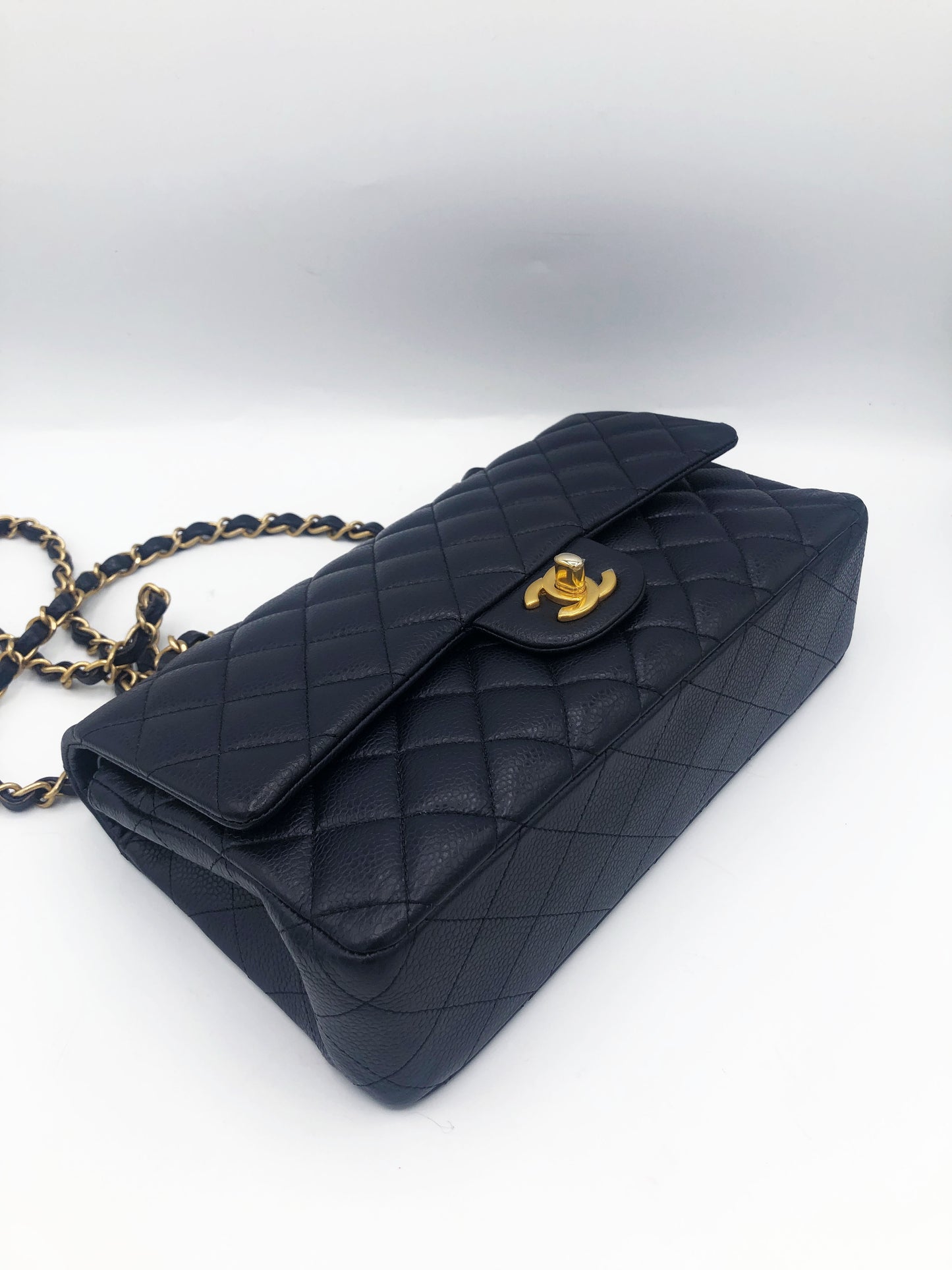 CHANEL- SAC CLASSIQUE 11.12 CAVIAR BLEU