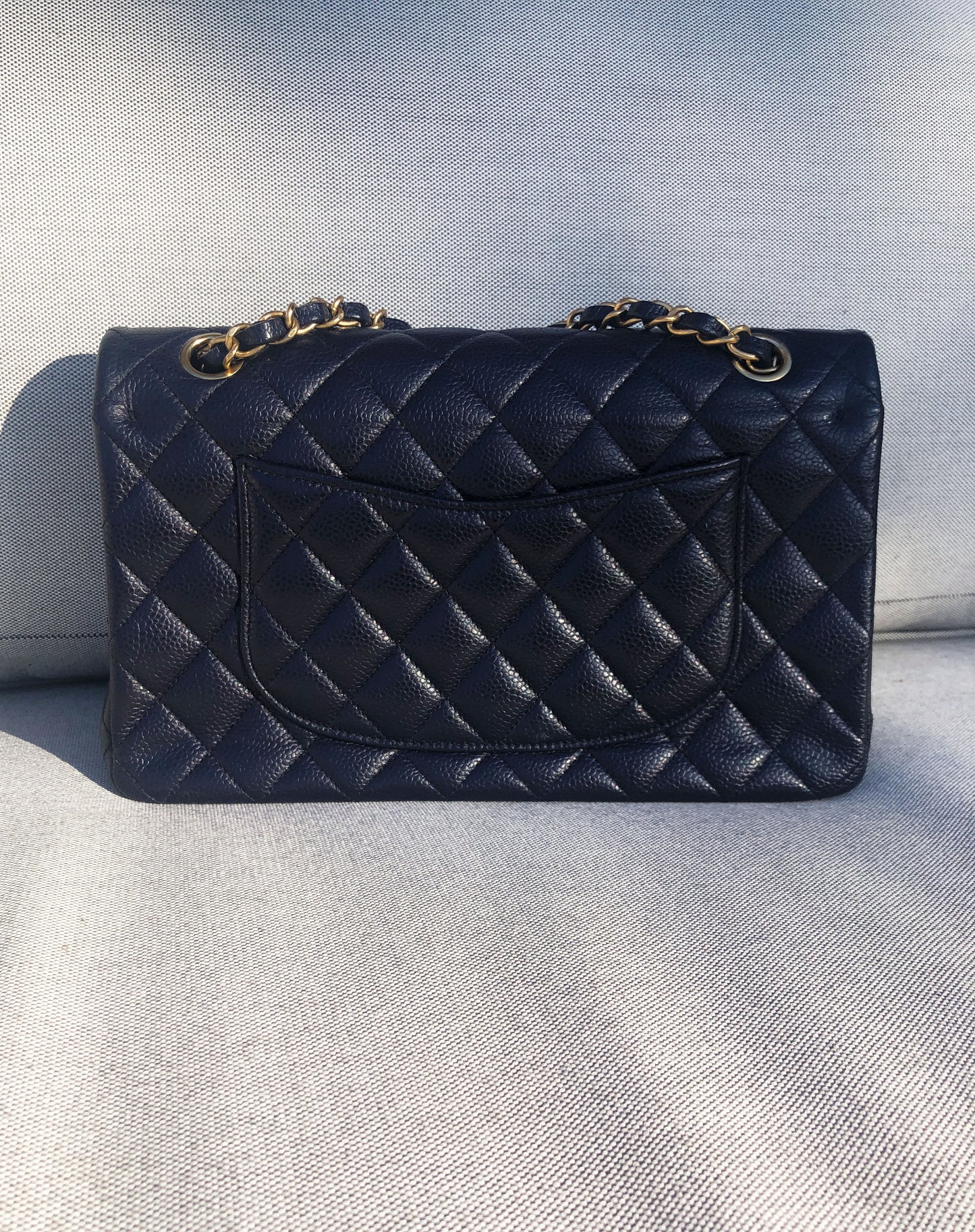 CHANEL- SAC CLASSIQUE 11.12 CAVIAR BLEU