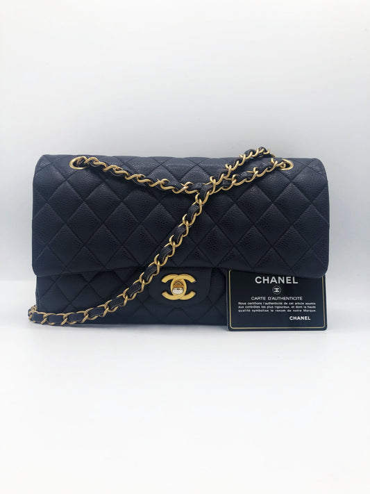 CHANEL- SAC CLASSIQUE 11.12 CAVIAR BLEU
