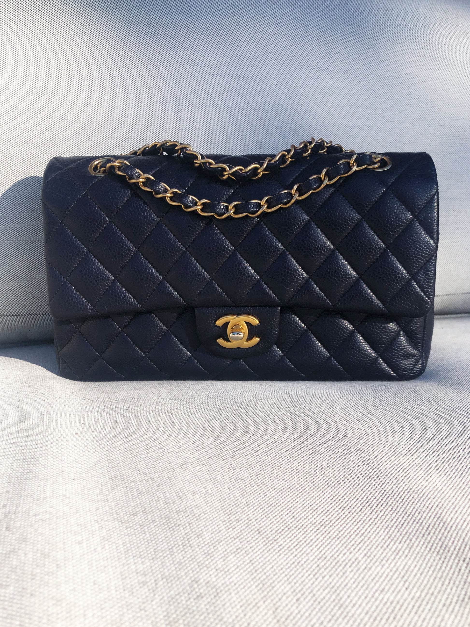 CHANEL- SAC CLASSIQUE 11.12 CAVIAR BLEU