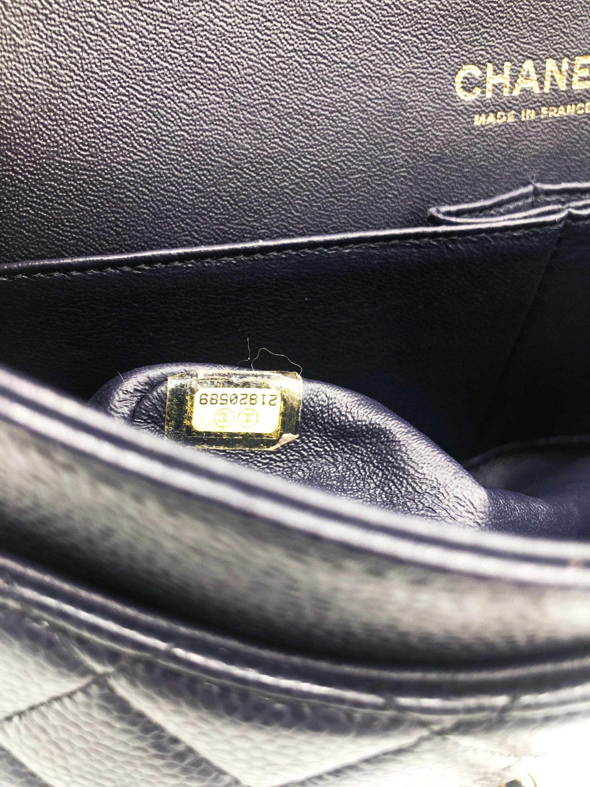 CHANEL- SAC CLASSIQUE 11.12 CAVIAR BLEU
