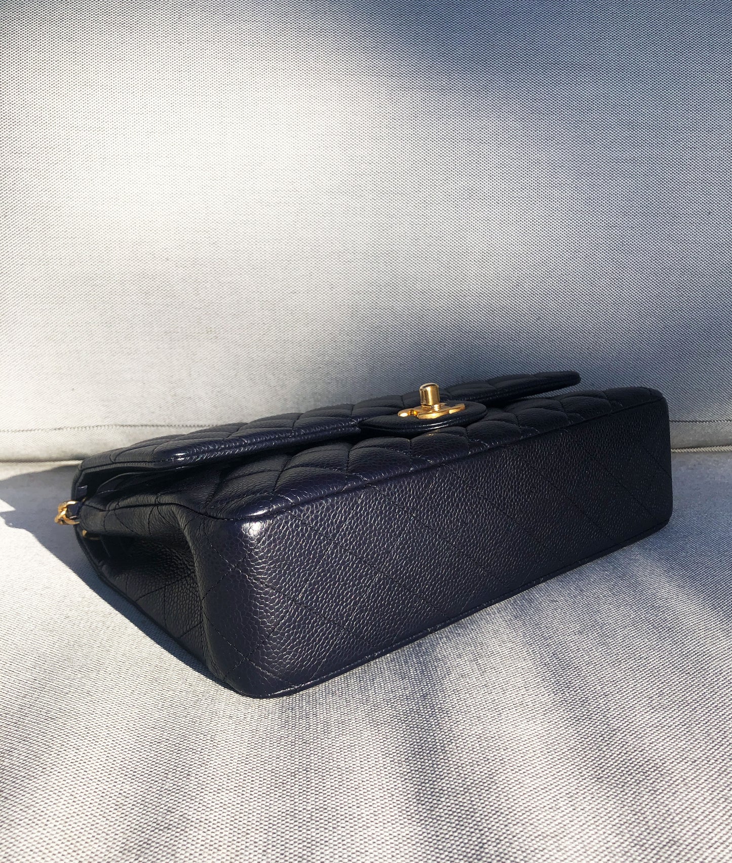 CHANEL- SAC CLASSIQUE 11.12 CAVIAR BLEU