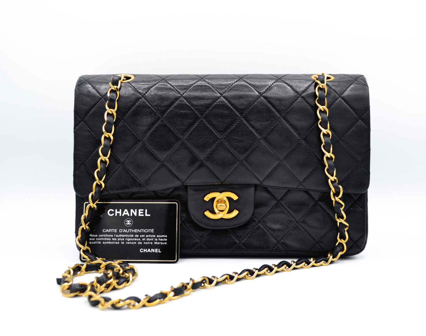 Sac Chanel Caméra 28 cm Vintage cuir noir - Soline