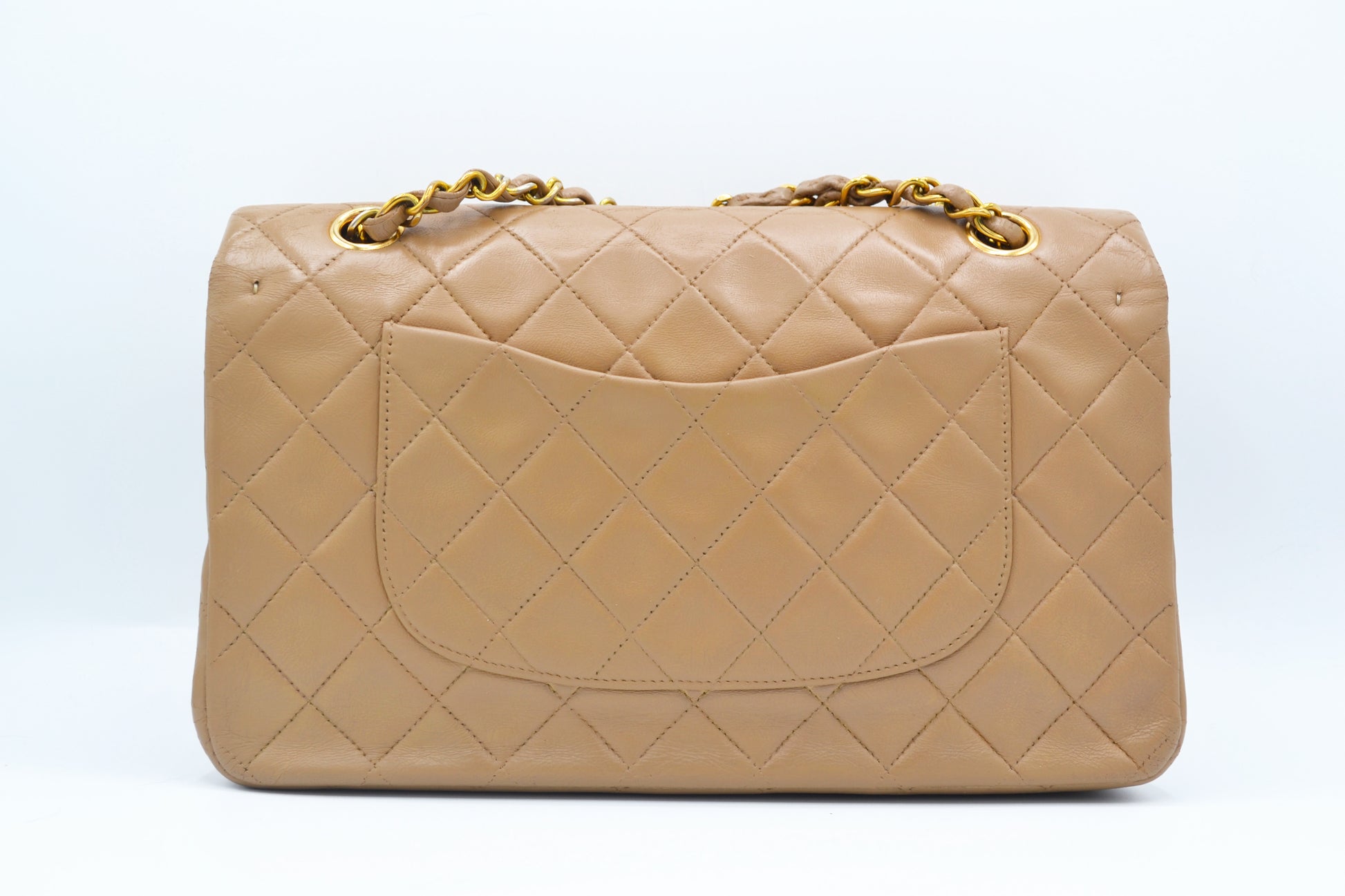 Sac Chanel Timeless en cuir beige - Soline