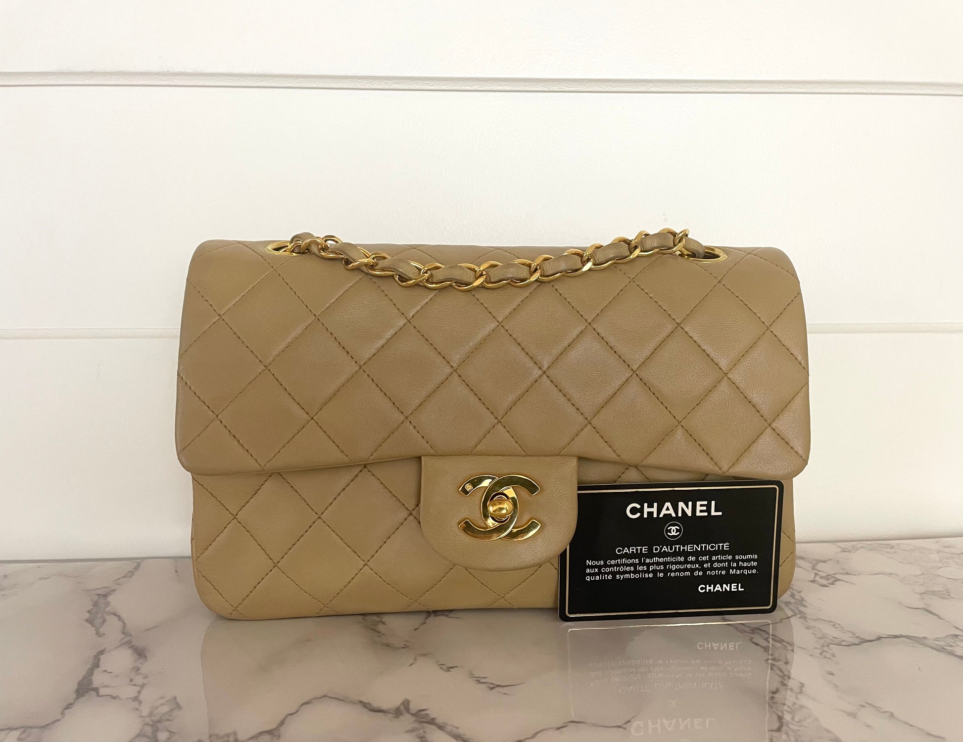 Sac Chanel timeless beige vintage 