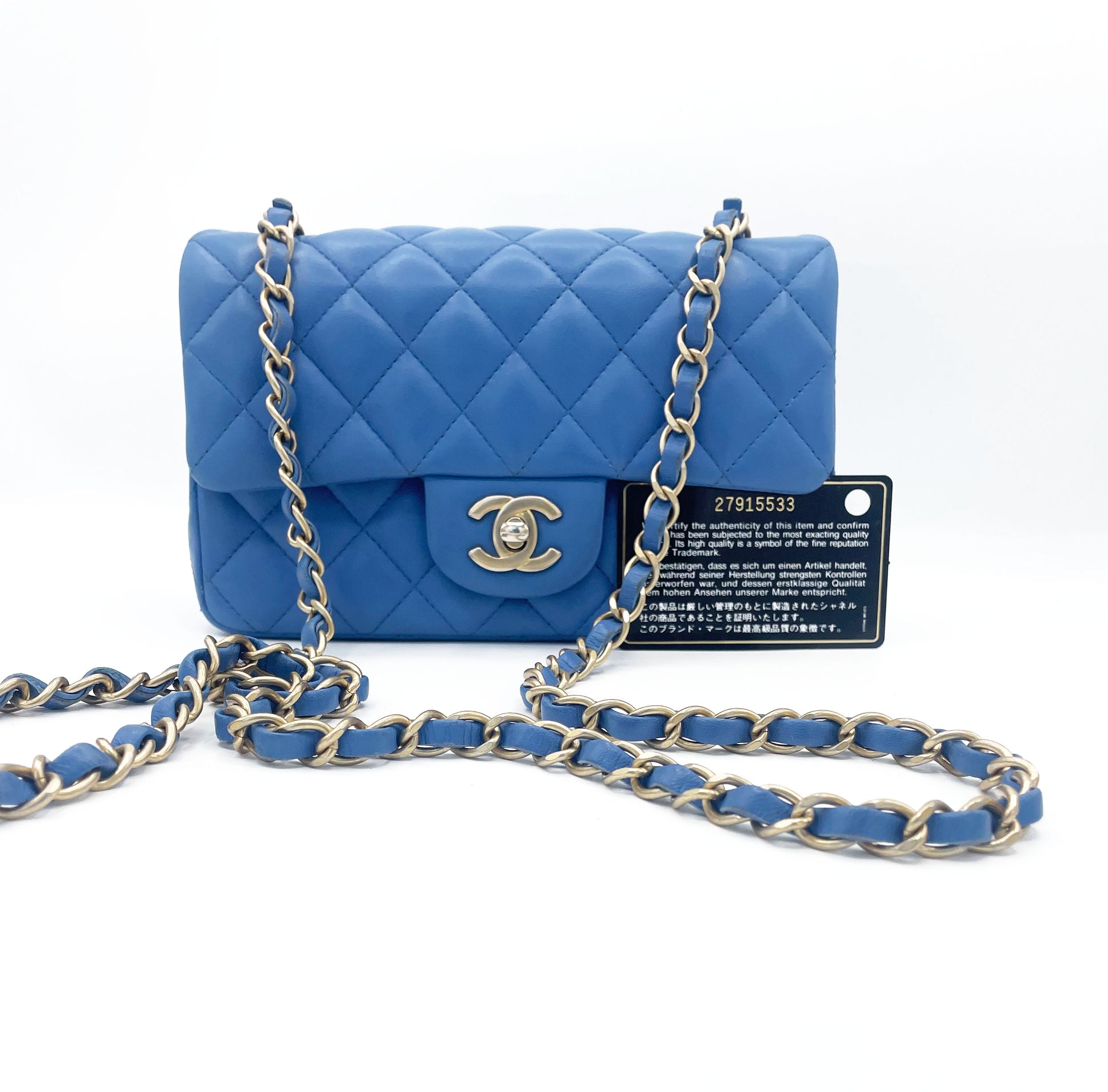 Chanel Timeless Mini Rectangulaire Agneau Bleu
