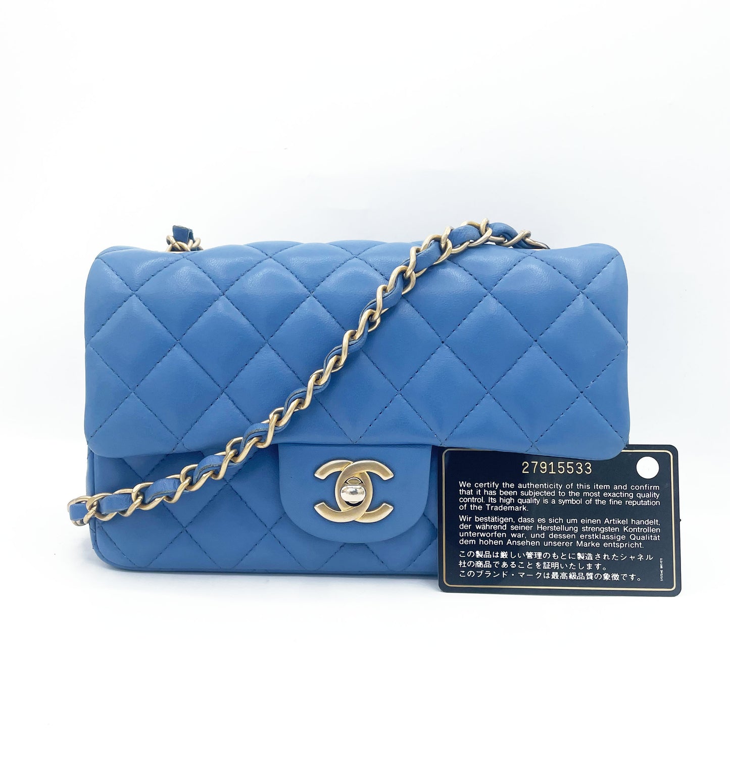 Chanel Timeless Mini Rectangulaire Agneau Bleu