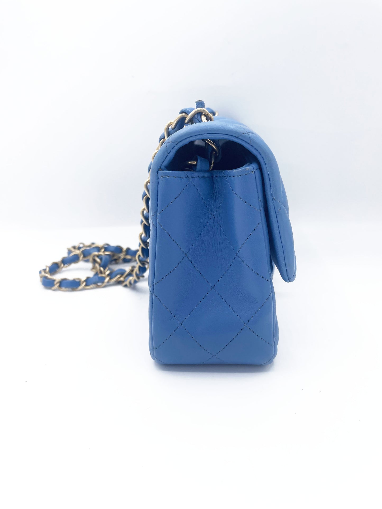 Chanel Timeless Mini Rectangulaire Agneau Bleu