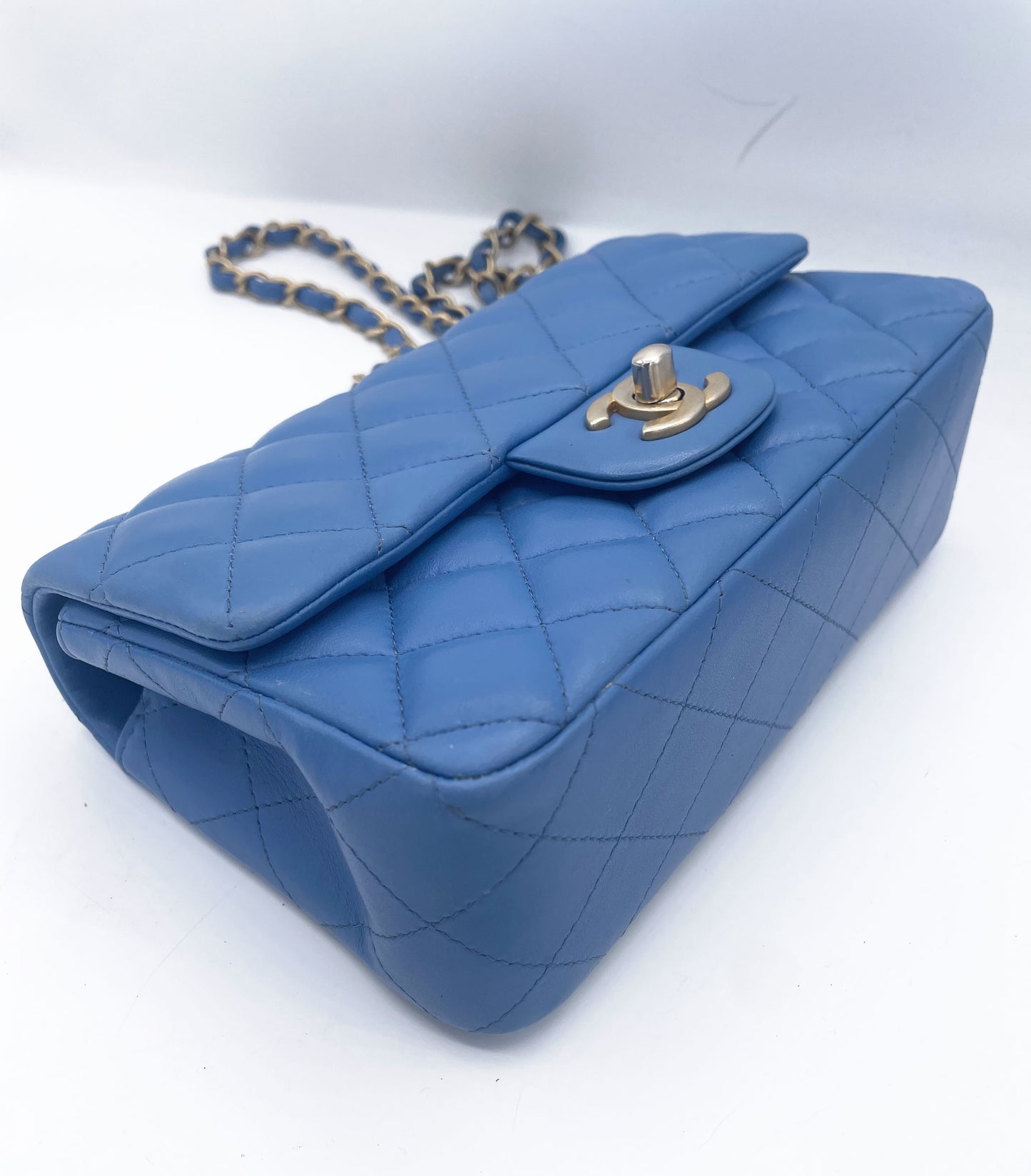 Chanel Timeless Mini Rectangulaire Agneau Bleu