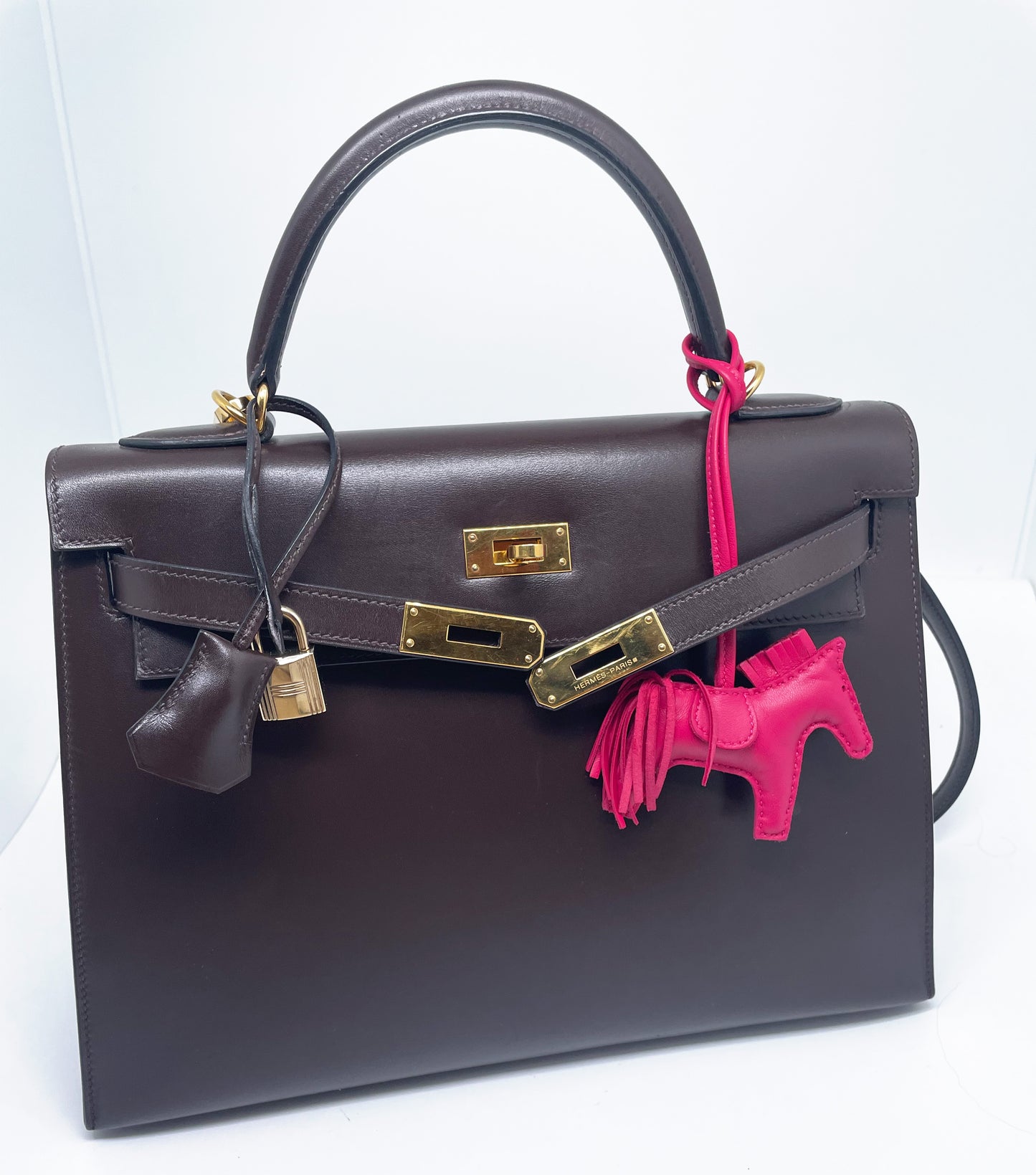 Hermès Kelly sellier 32 cm en box marron