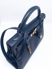 Load image into Gallery viewer, Hermès, Sac Hermes Kelly 32 cuir Courchevel bleu nuit

