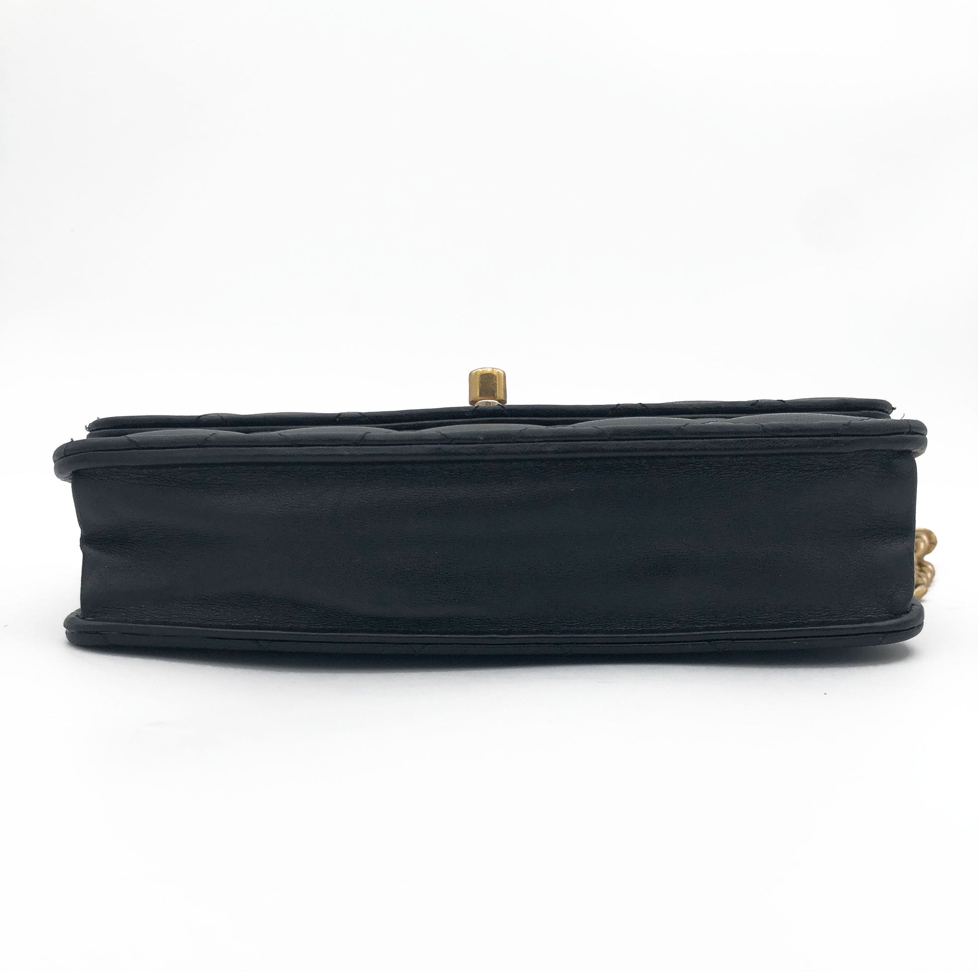 Chanel Sac bandoulière Pearl  Crush wallet on chain cuir noir