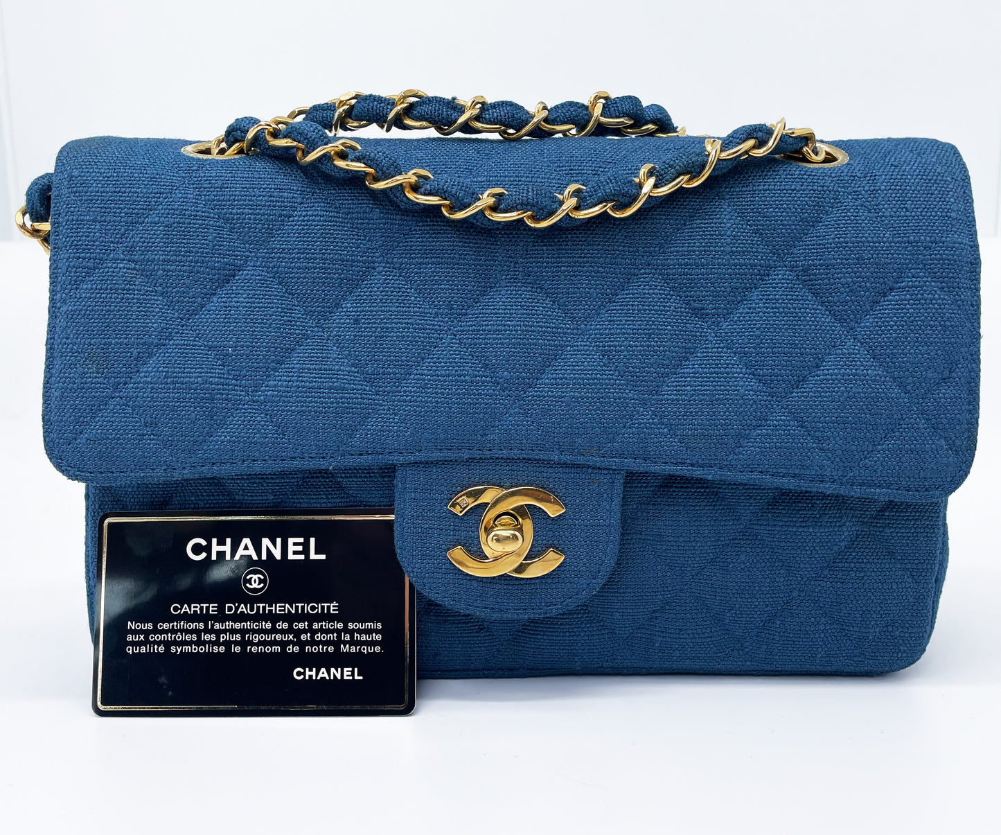 Petit Sac Classique en Denim Chanel Bleu