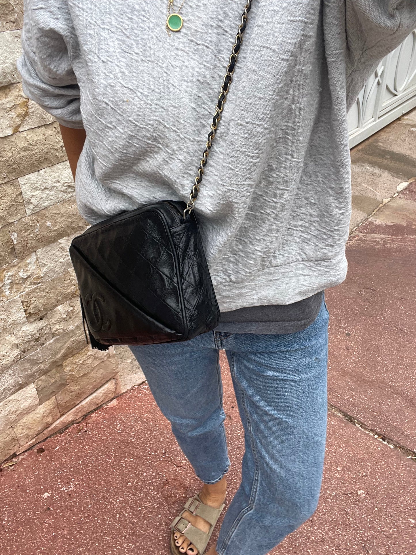 Sac Chanel Camera Noir vintage - Soline