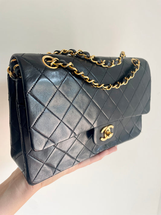 Sac Chanel femme Timeless / Classique 11.12, agneau et métal doré plaqué or 24 K - Soline