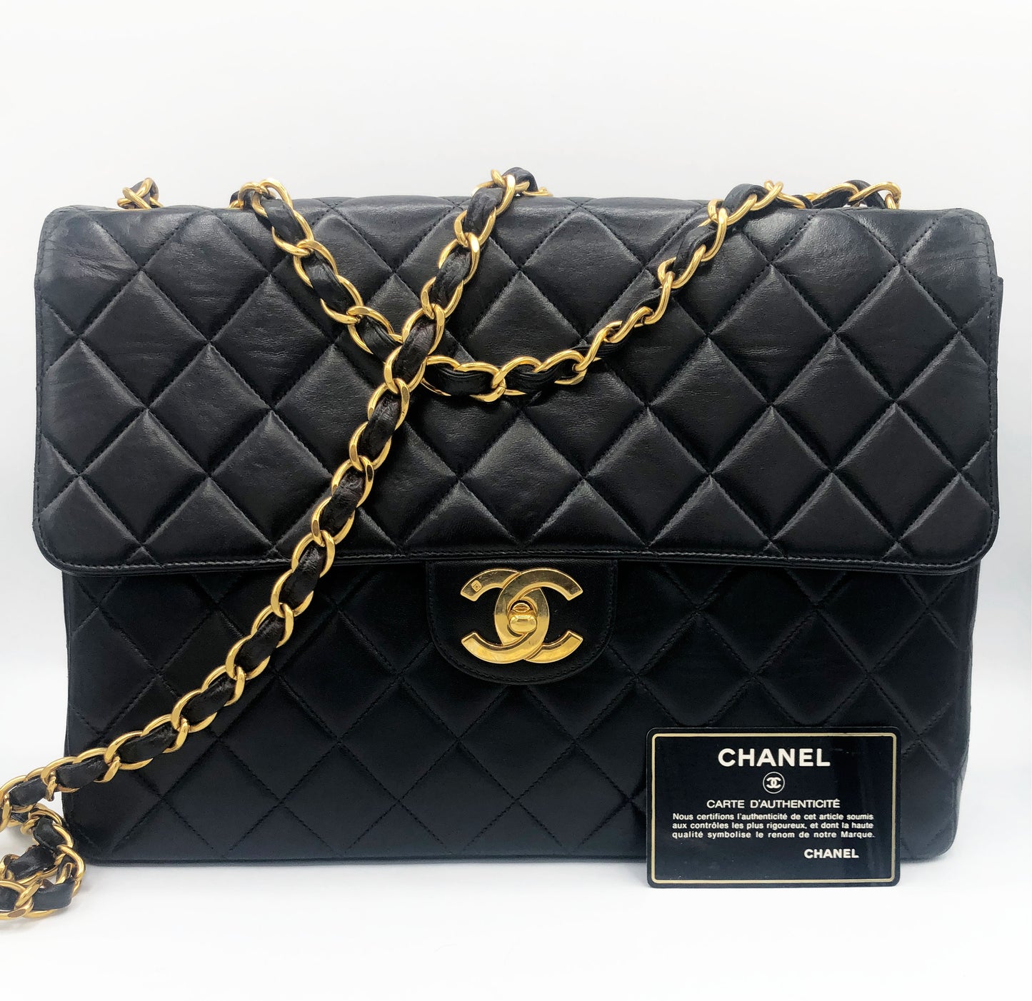 Sac Bandouliere Chanel Timeless Jumbo en cuir matellasé noir